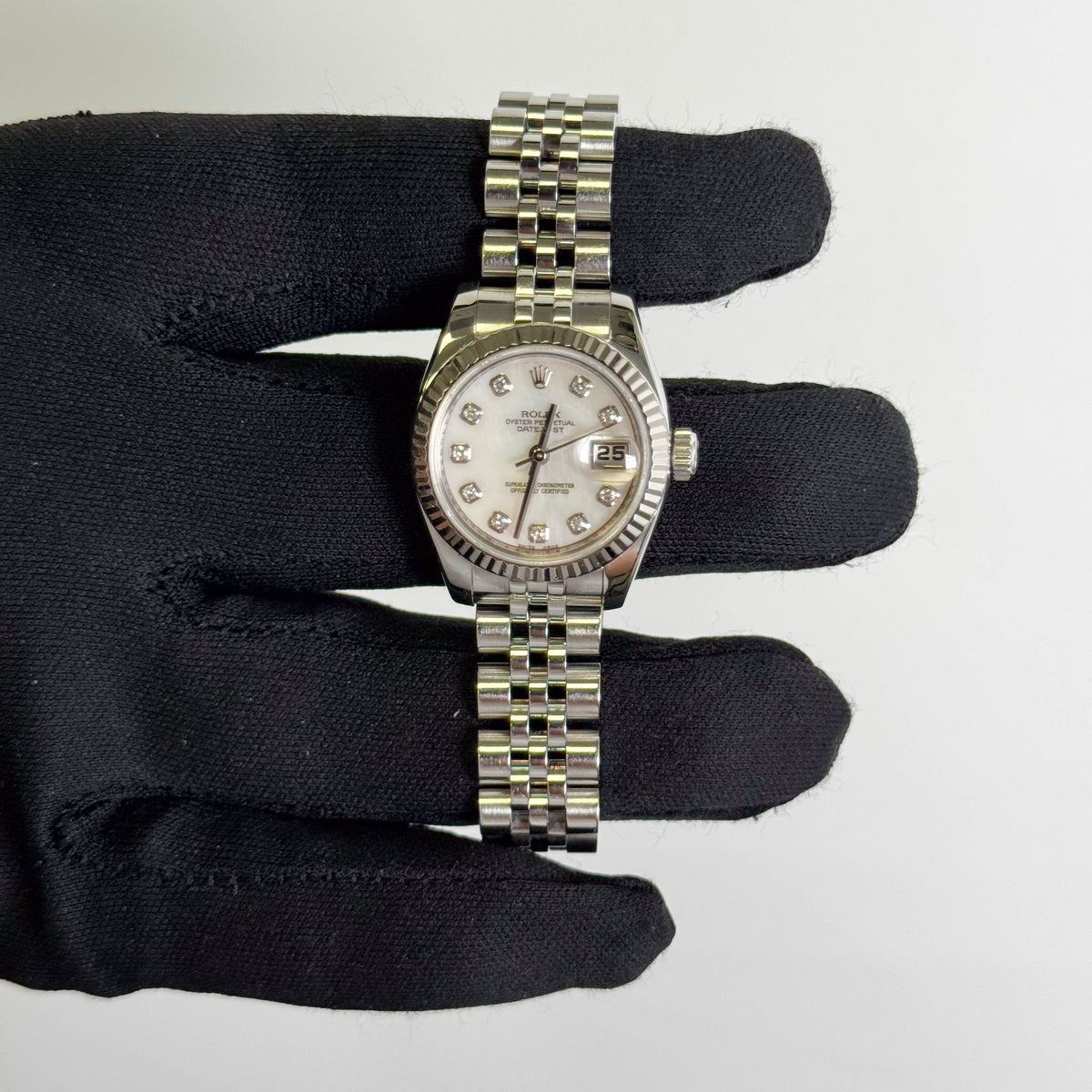 Rolex Datejust 26mm MOP Dial Watch Ref# 179174 - Happy Jewelers Fine Jewelry Lifetime Warranty