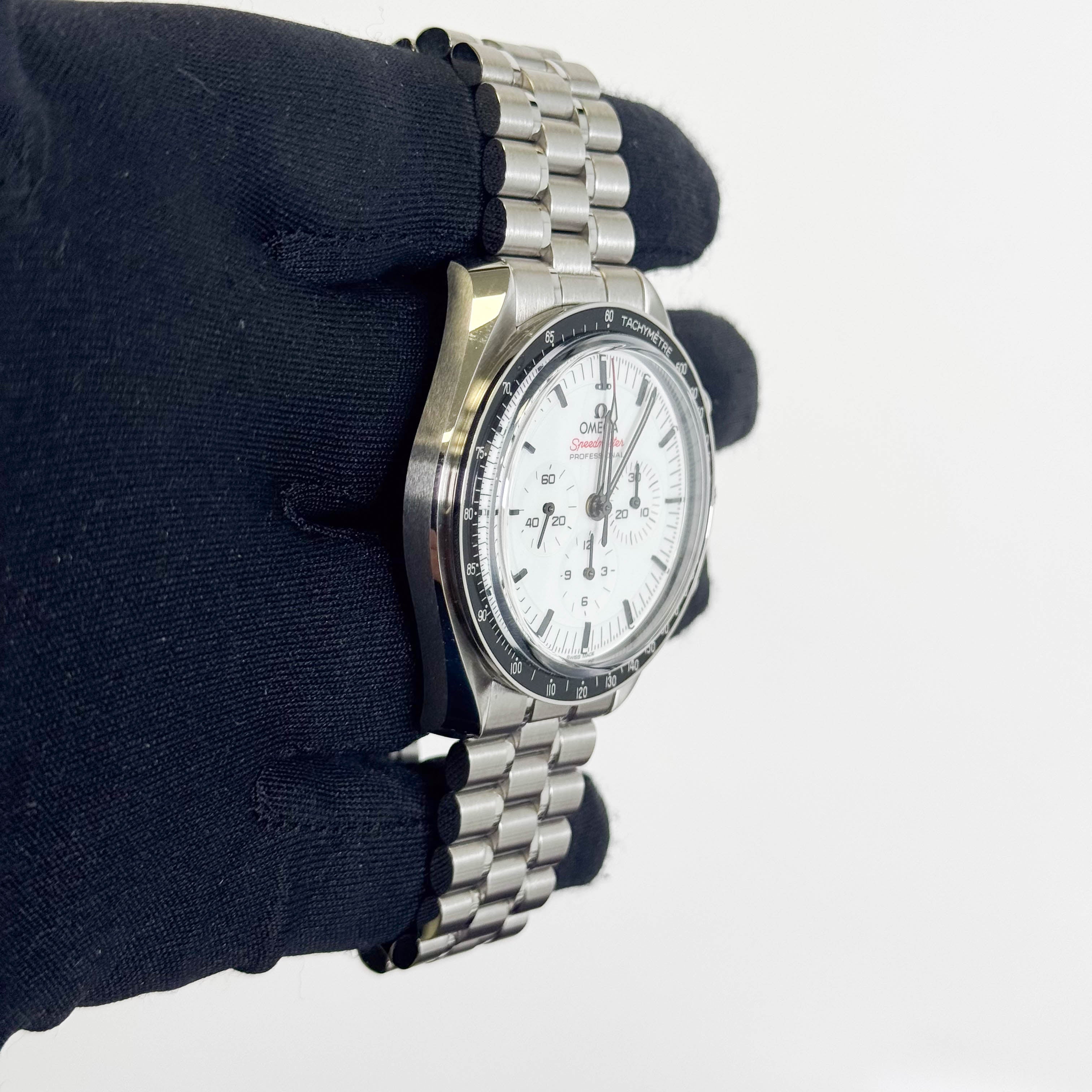 Omega Speedmaster 42mm White Dial Watch Ref# 310.30.42.50.04.001 - Happy Jewelers Fine Jewelry Lifetime Warranty