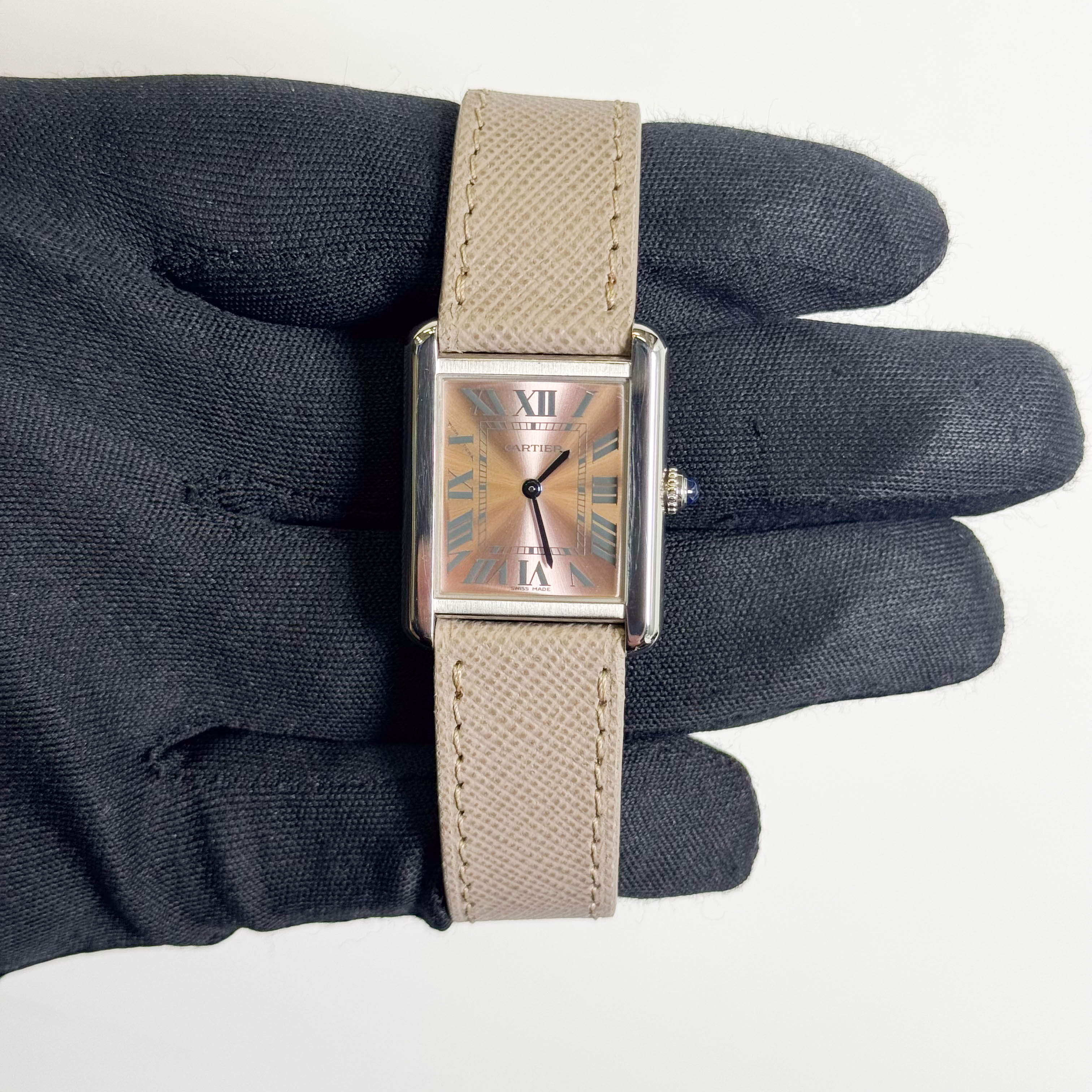 Cartier Tank 31mm Pink Dial Watch Ref# W5200000 - Happy Jewelers Fine Jewelry Lifetime Warranty