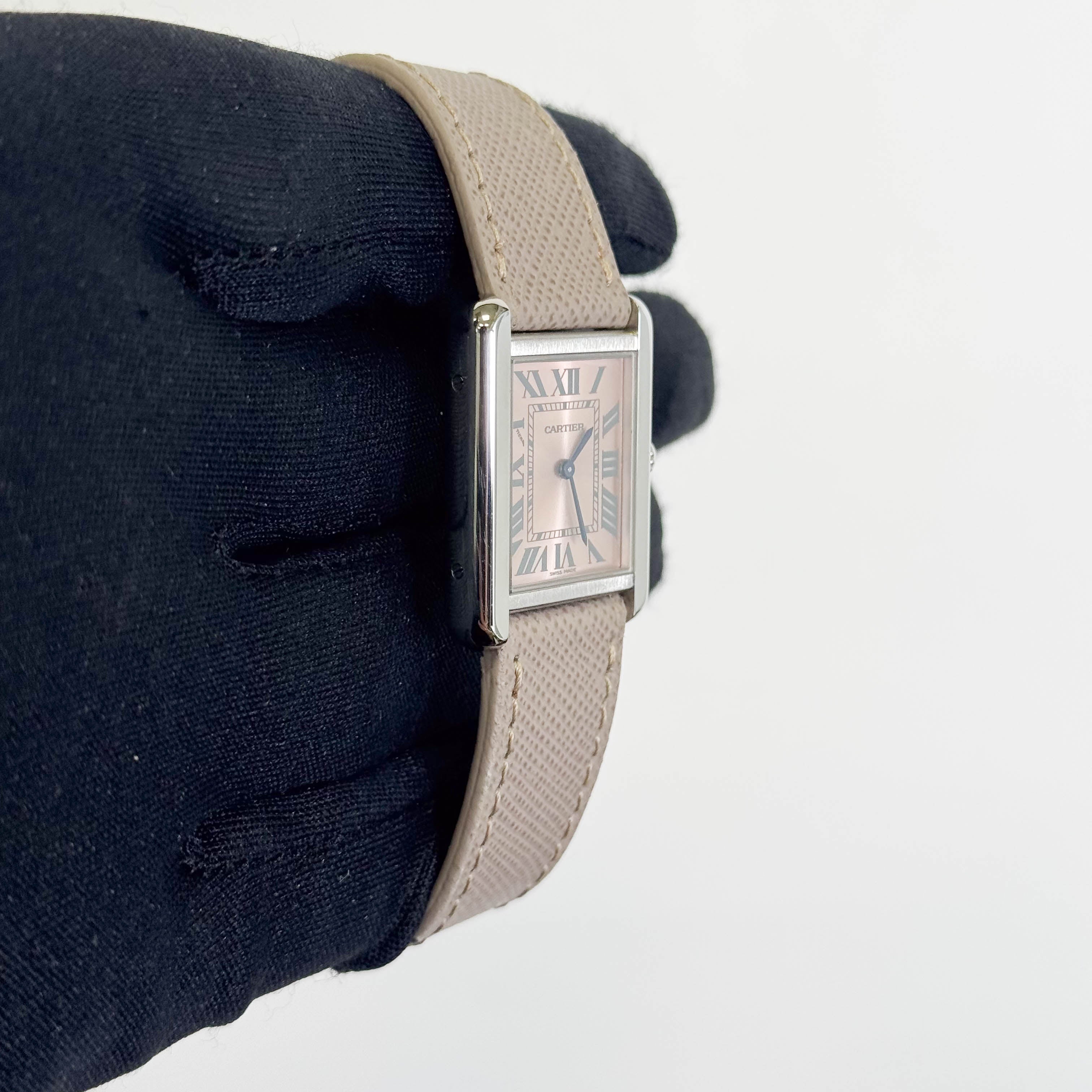 Cartier Tank 31mm Pink Dial Watch Ref# W5200000 - Happy Jewelers Fine Jewelry Lifetime Warranty