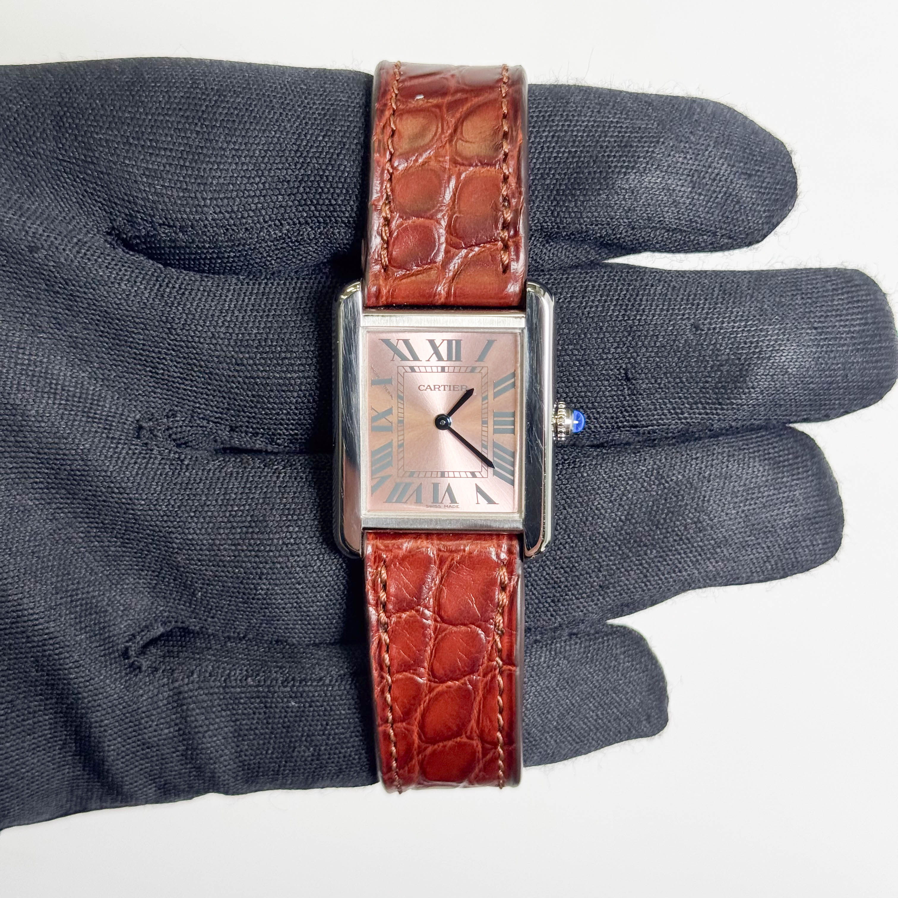 Cartier Tank 31mm Pink Dial Watch Ref# W5200000 - Happy Jewelers Fine Jewelry Lifetime Warranty