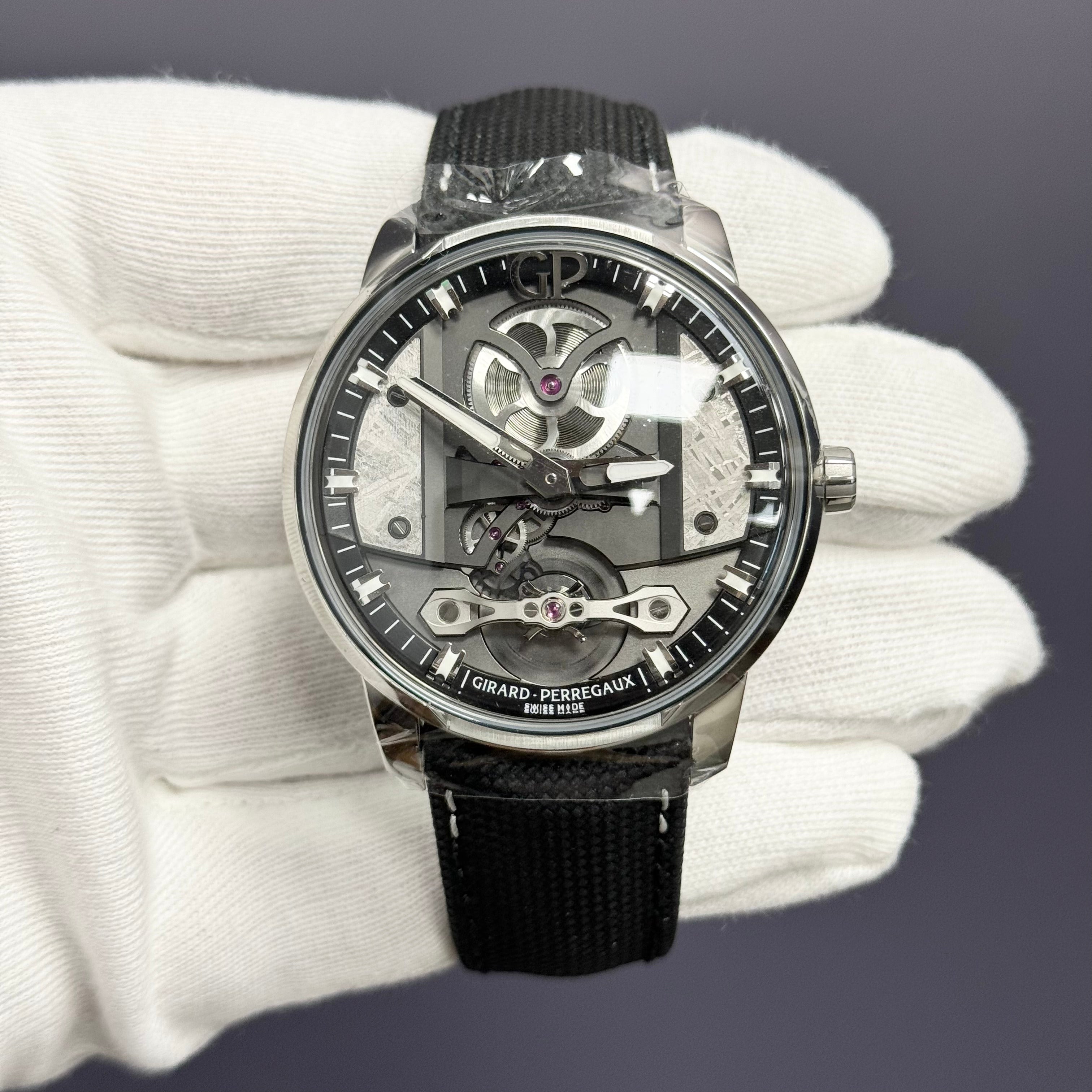 Girard Perregaux Free Bridge 44mm Skeleton Dial Watch Ref# 82000-11-3259-5CX - Happy Jewelers Fine Jewelry Lifetime Warranty