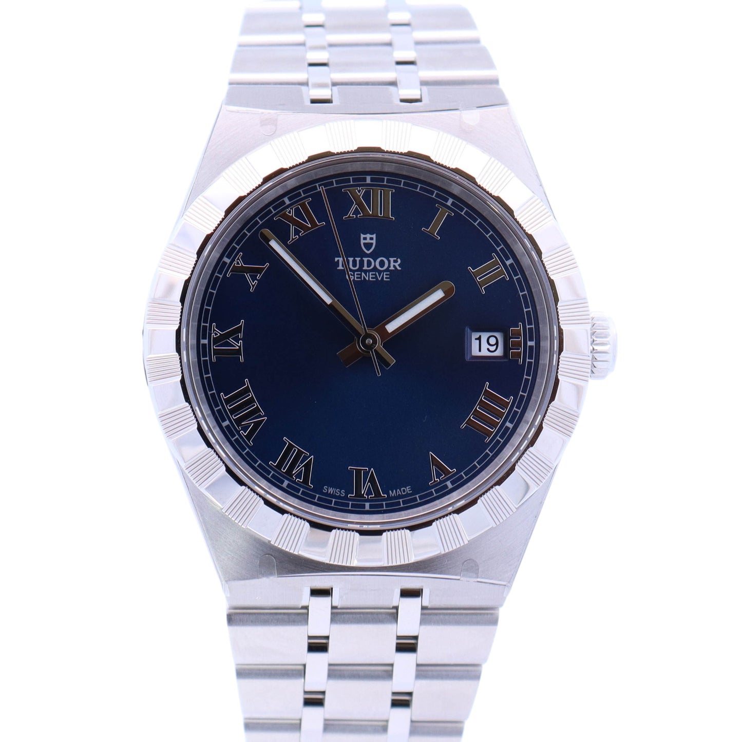 Tudor Royal Steel 38mm Blue Roman Dial Watch Reference# 28500 - Happy Jewelers Fine Jewelry Lifetime Warranty