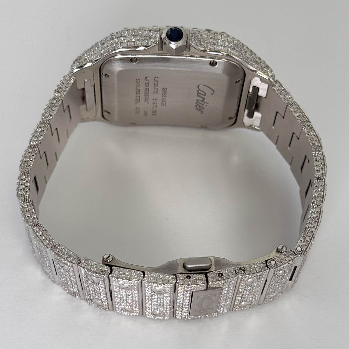 Cartier Santos Iced Out 40mm Iced Out Dial Watch Ref# WSSA0018 - Happy Jewelers Fine Jewelry Lifetime Warranty