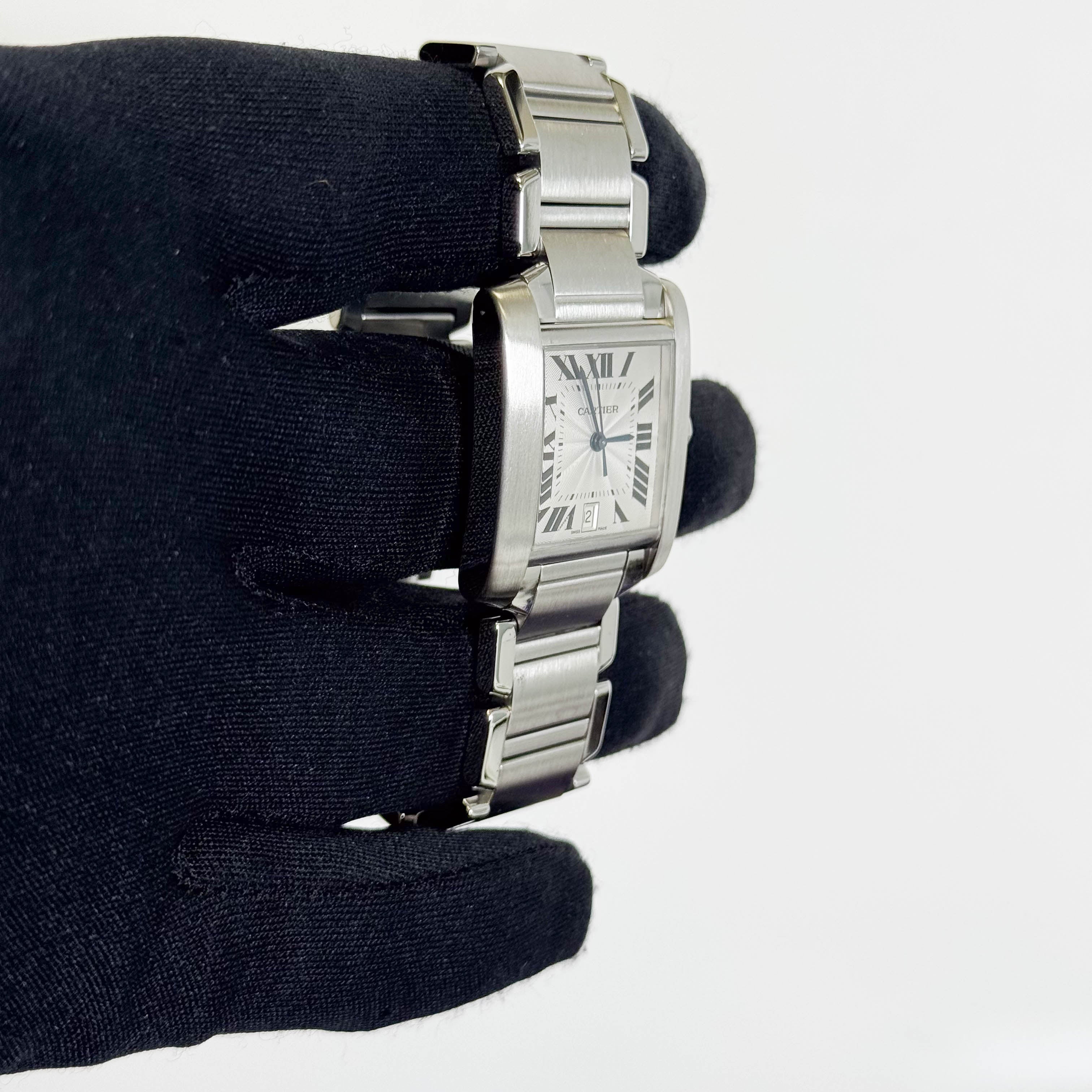 Cartier Tank Stainless Steel 25mm White/Ivory Dial Watch Ref# W51011Q3 - Happy Jewelers Fine Jewelry Lifetime Warranty