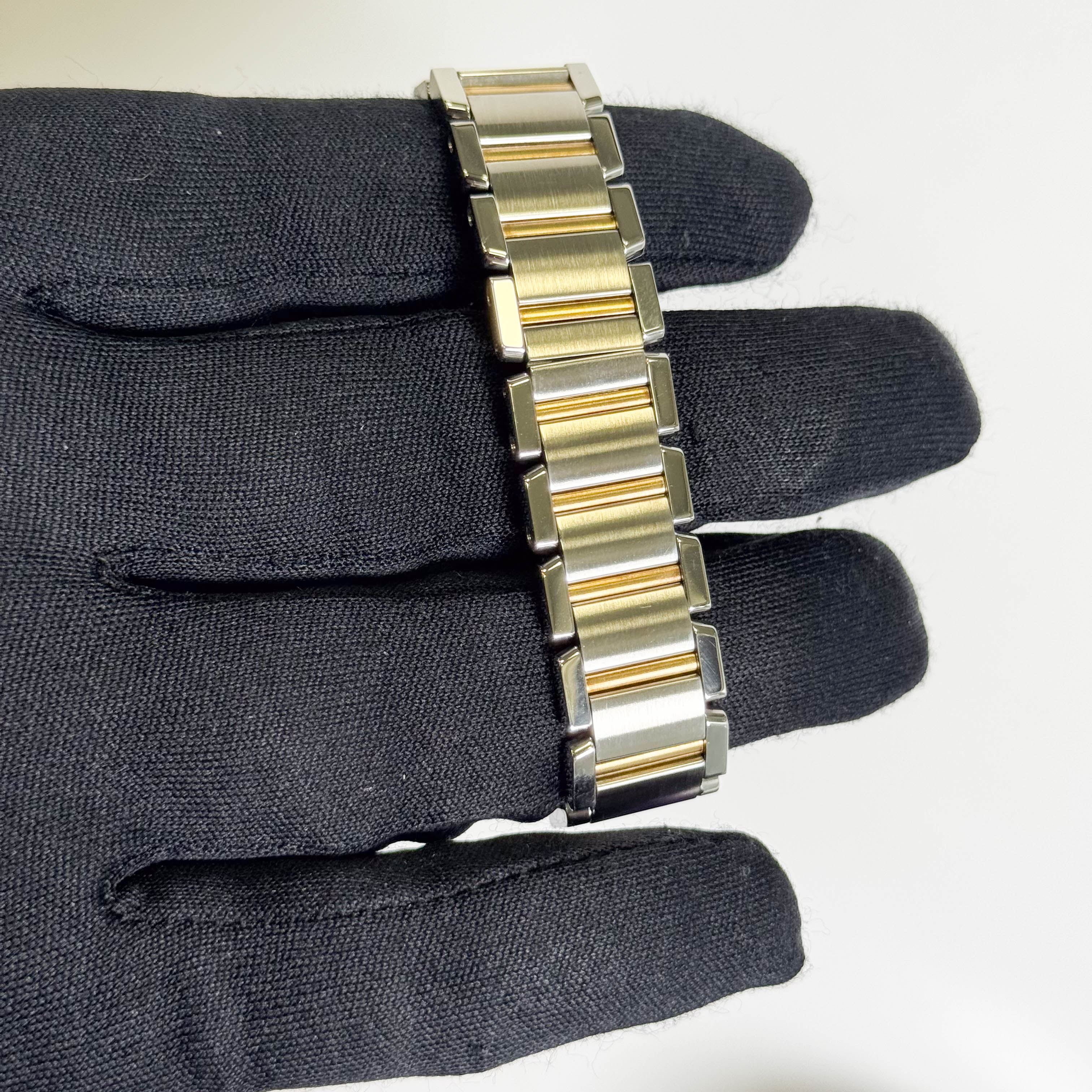 Cartier Tank Two-Tone Yellow Gold & Steel 25x20mm White Dial Watch Ref# W51007Q4 - Happy Jewelers Fine Jewelry Lifetime Warranty