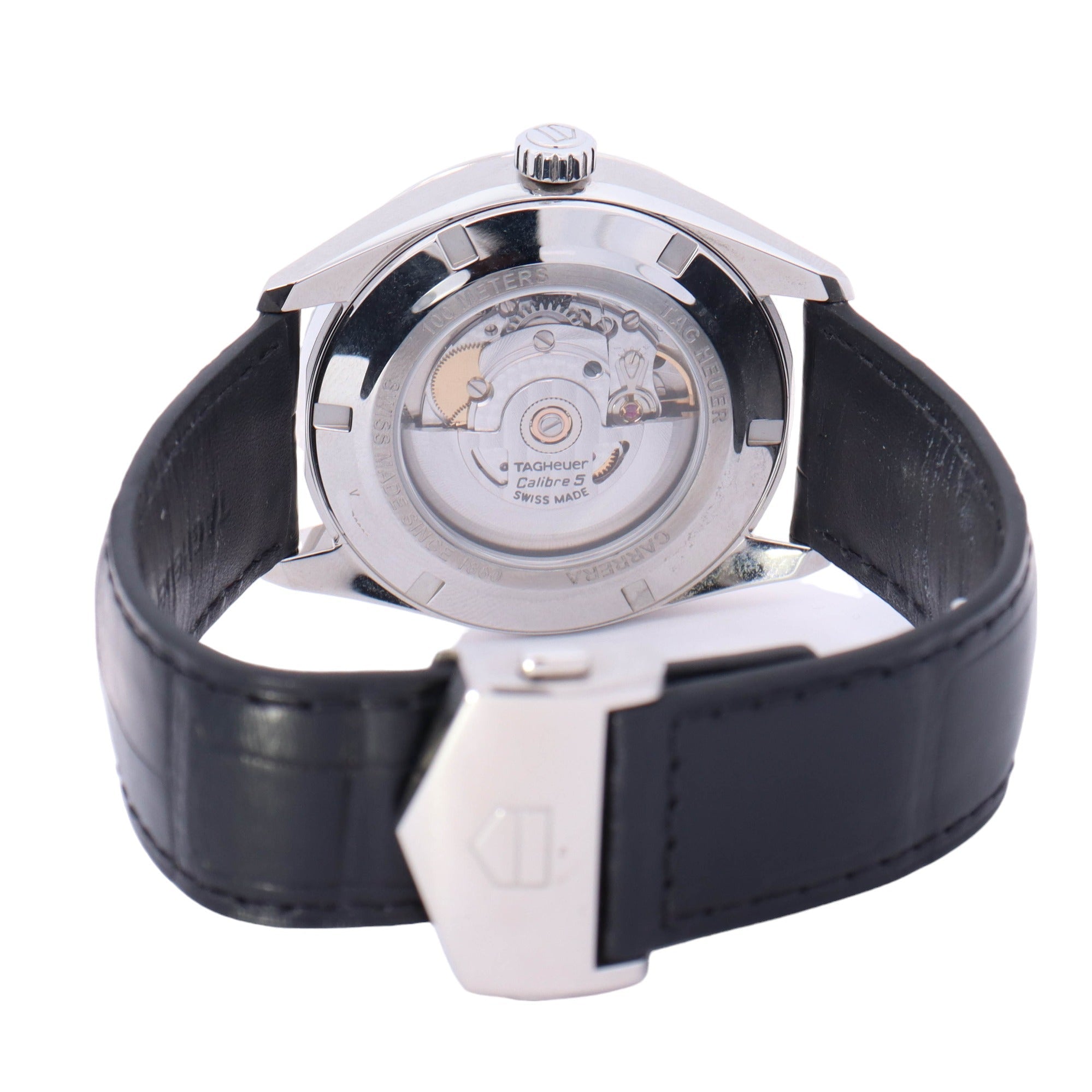 Tag Heuer Carrera Stainless Steel 41mm Black Stick Dial Watch Reference# WBN2013 - Happy Jewelers Fine Jewelry Lifetime Warranty