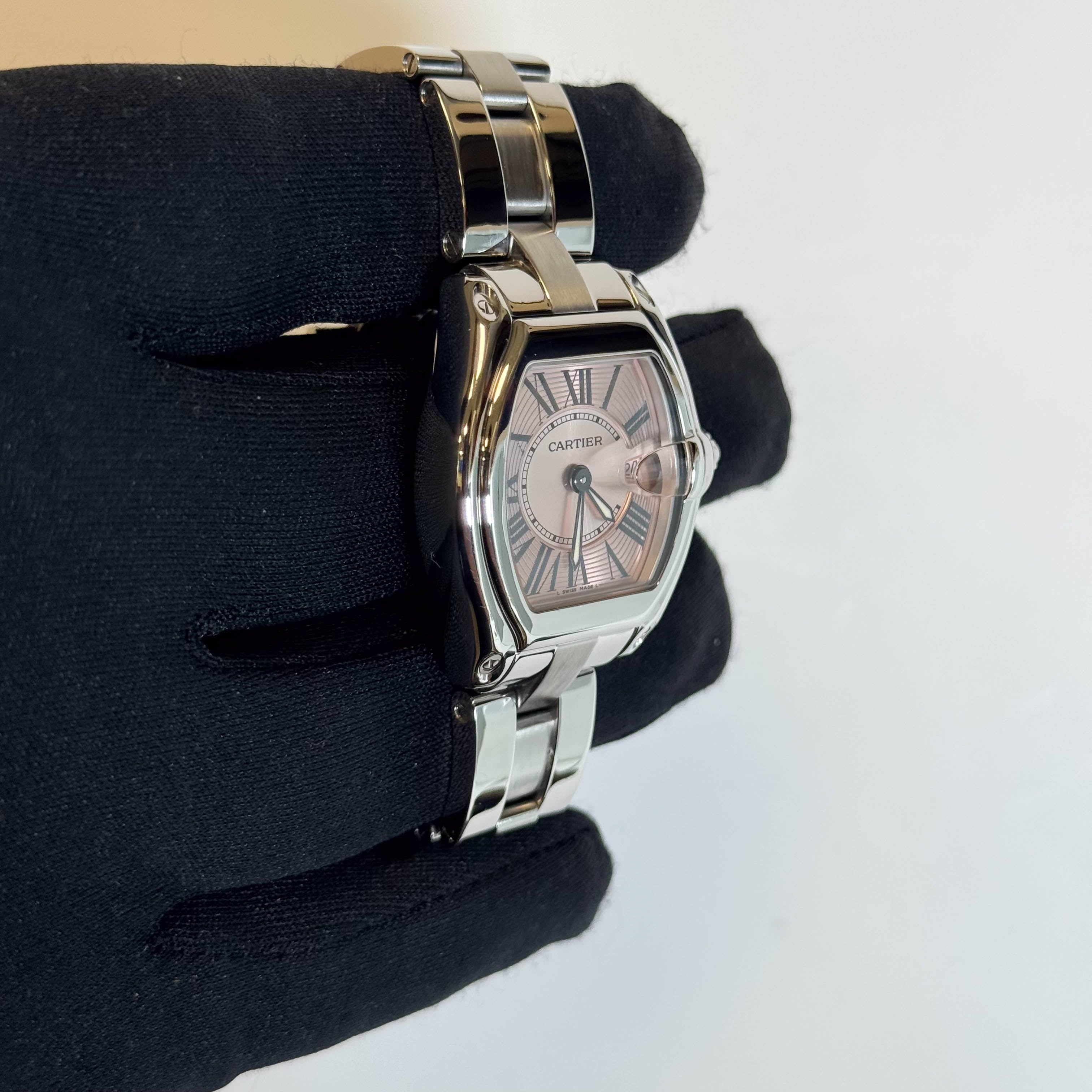 Cartier Roadster 31mm Pink Dial Watch Ref# W62017V3
