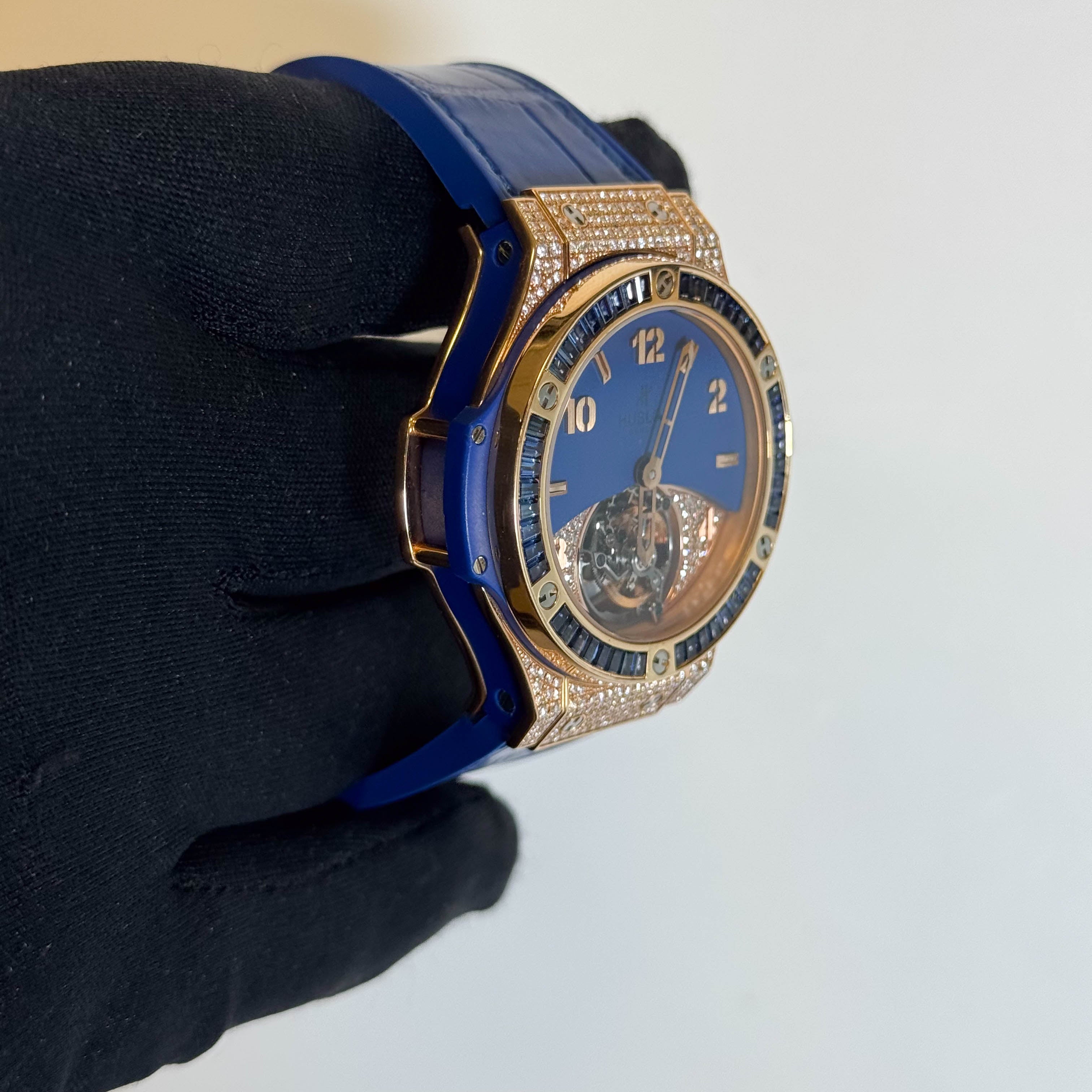 Hublot Big Bang Tutti Fruitti 41mm Blue Tourbillion Dial Watch Ref# 345.PL.5190.LR.0901