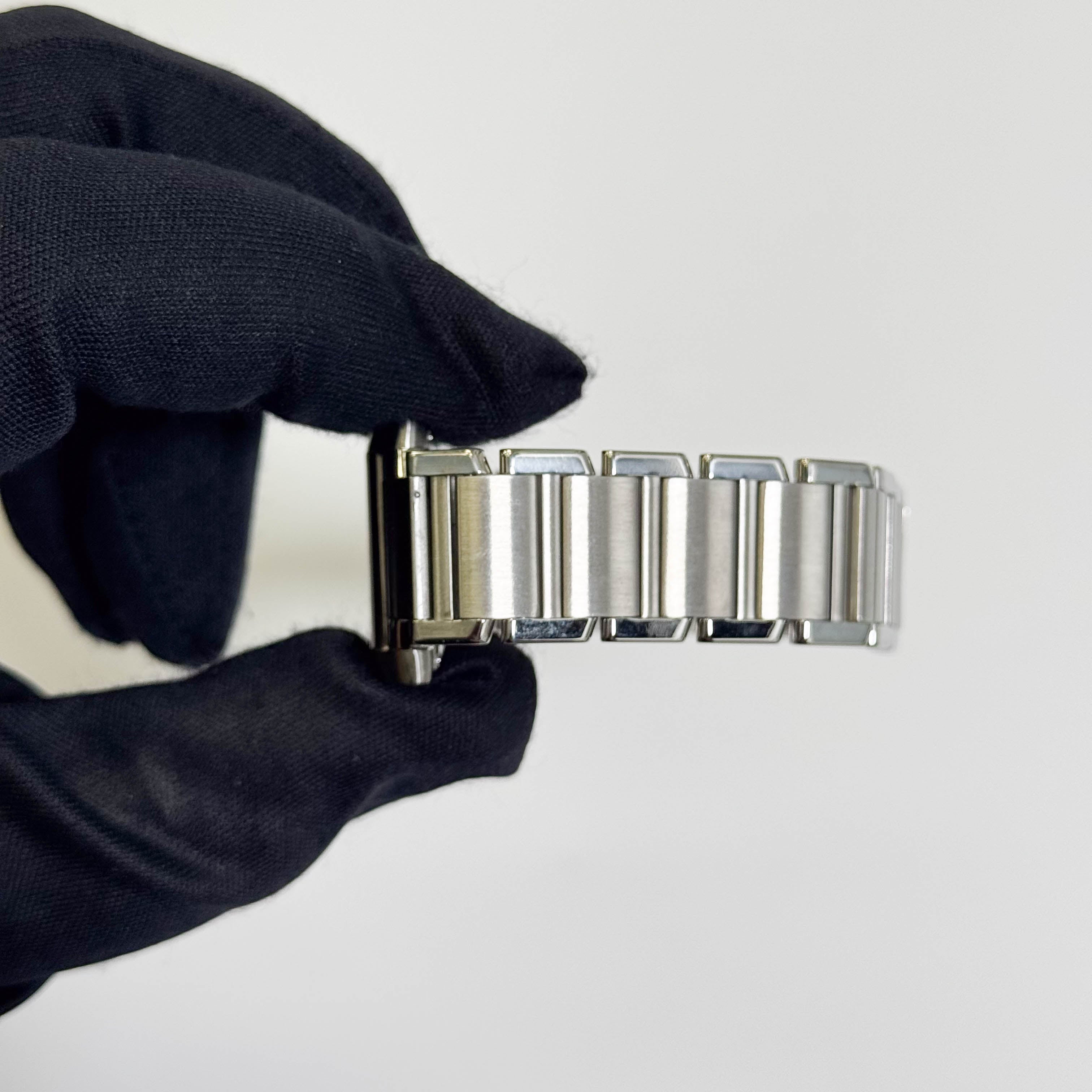 Cartier Tank Stainless Steel 25mm White/Ivory Dial Watch Ref# W51011Q3 - Happy Jewelers Fine Jewelry Lifetime Warranty