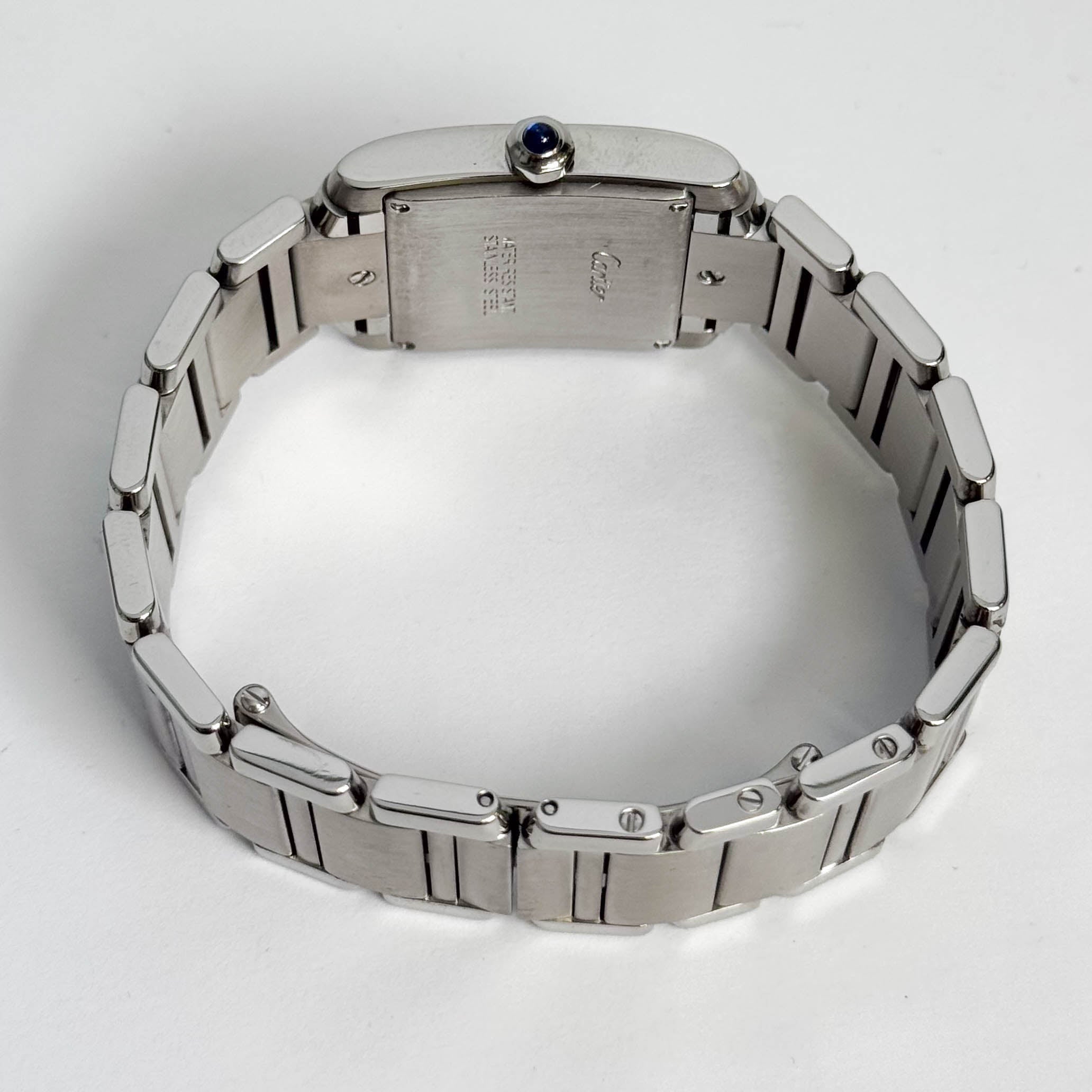 Cartier Tank Stainless Steel 25mm White/Ivory Dial Watch Ref# W51011Q3 - Happy Jewelers Fine Jewelry Lifetime Warranty