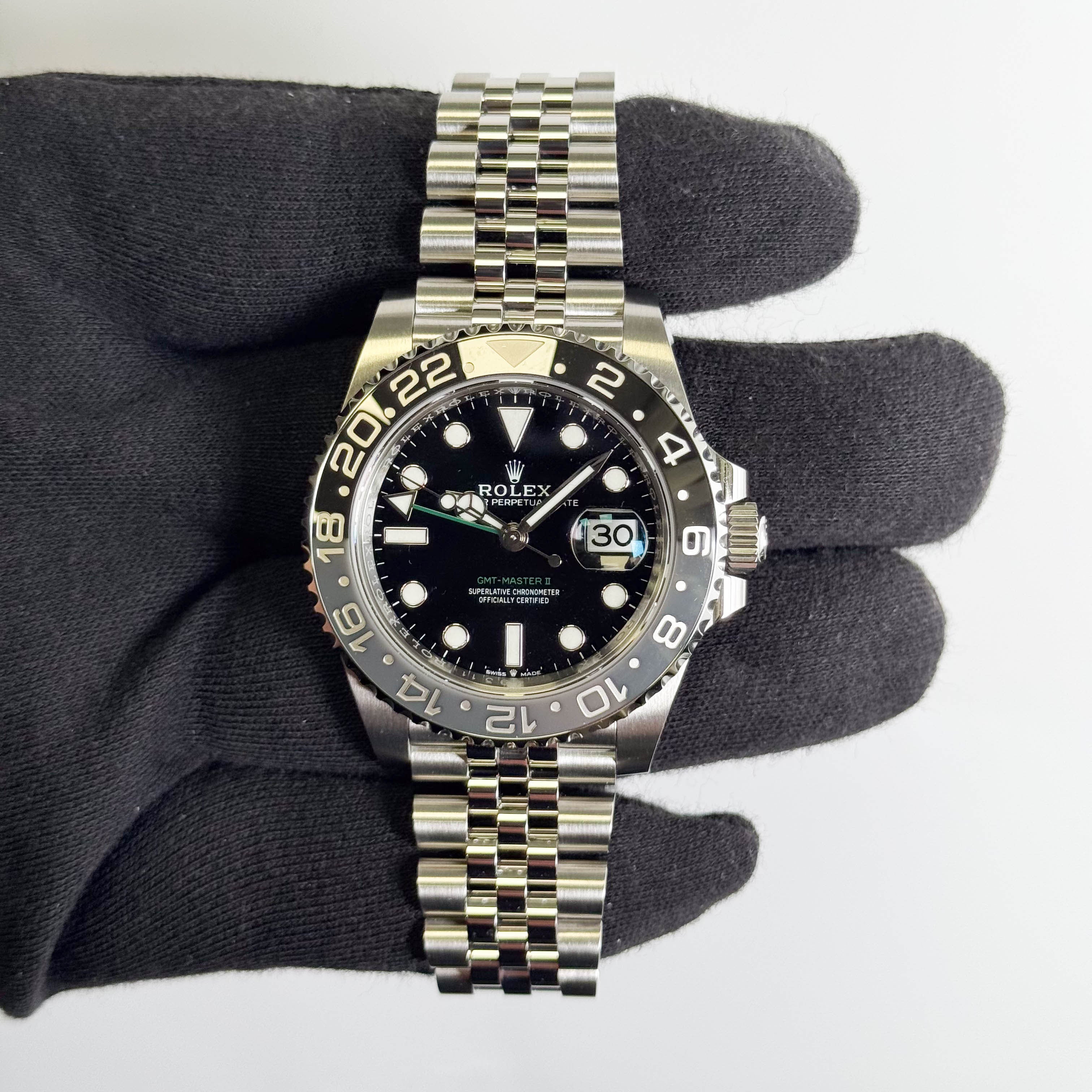 Rolex GMT-Master II 40mm Black Dial Watch Ref# 126710GRNR