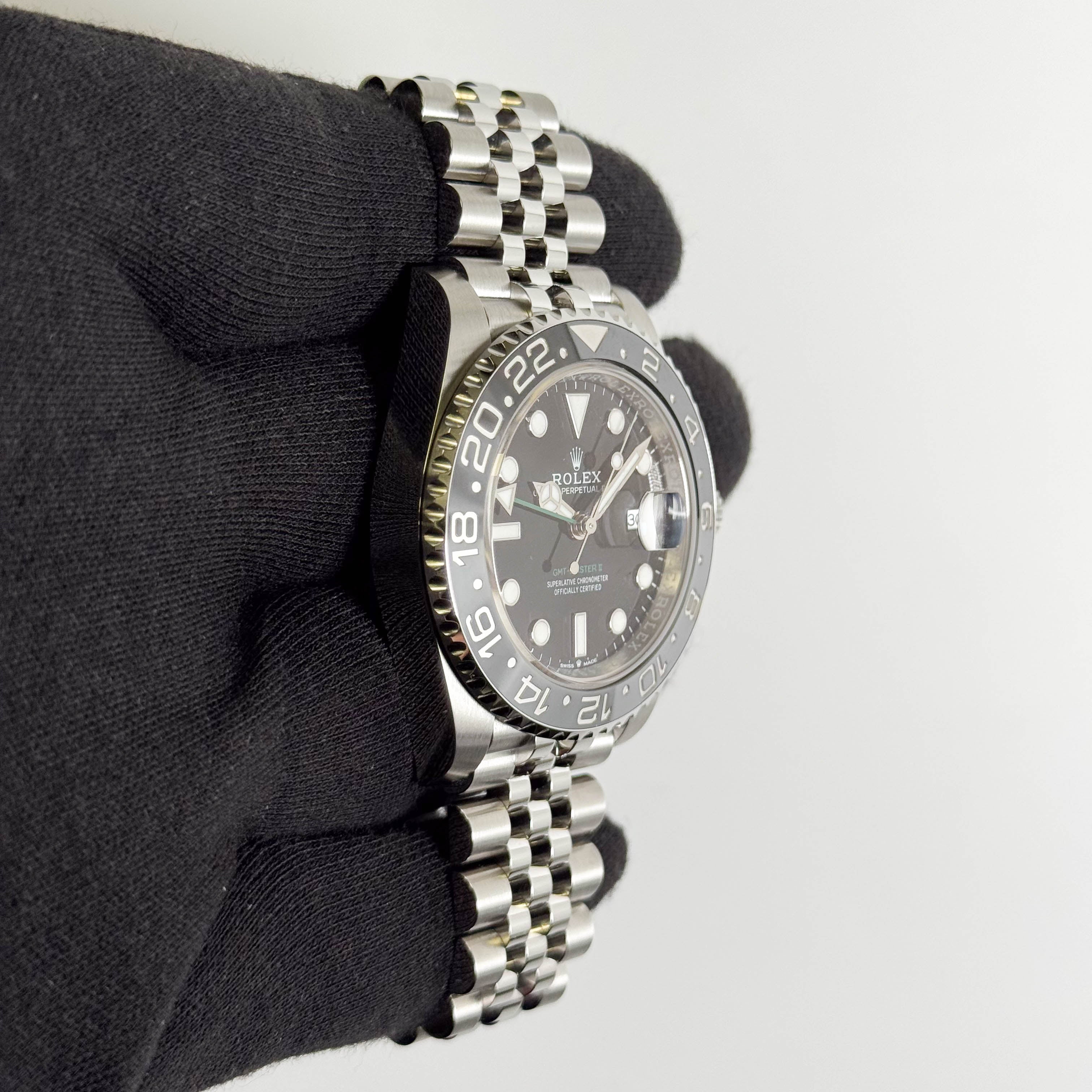 Rolex GMT-Master II 40mm Black Dial Watch Ref# 126710GRNR