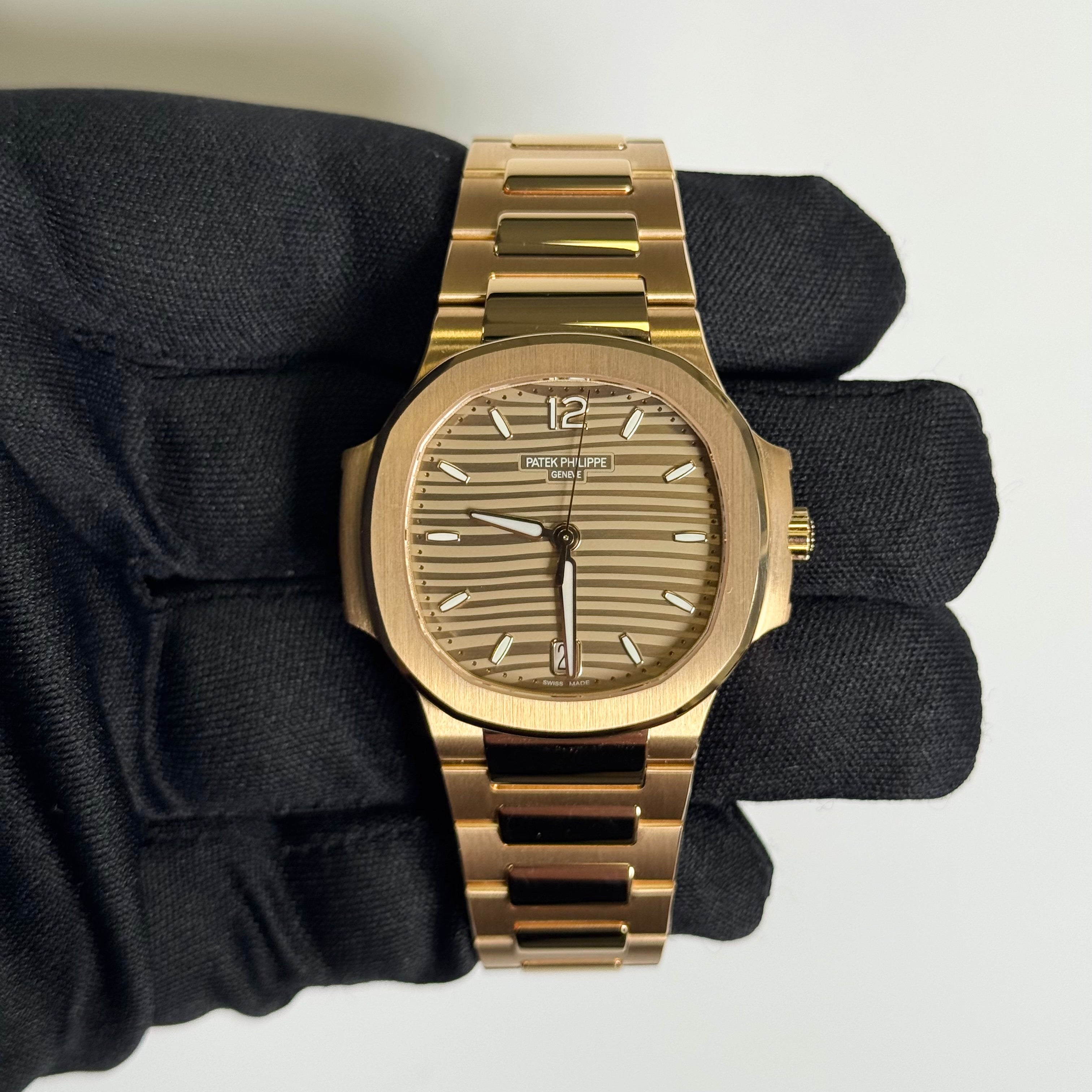 Patek Philippe Nautilus 35mm Champagne Dial Watch Ref# 7118/1R-010 - Happy Jewelers Fine Jewelry Lifetime Warranty