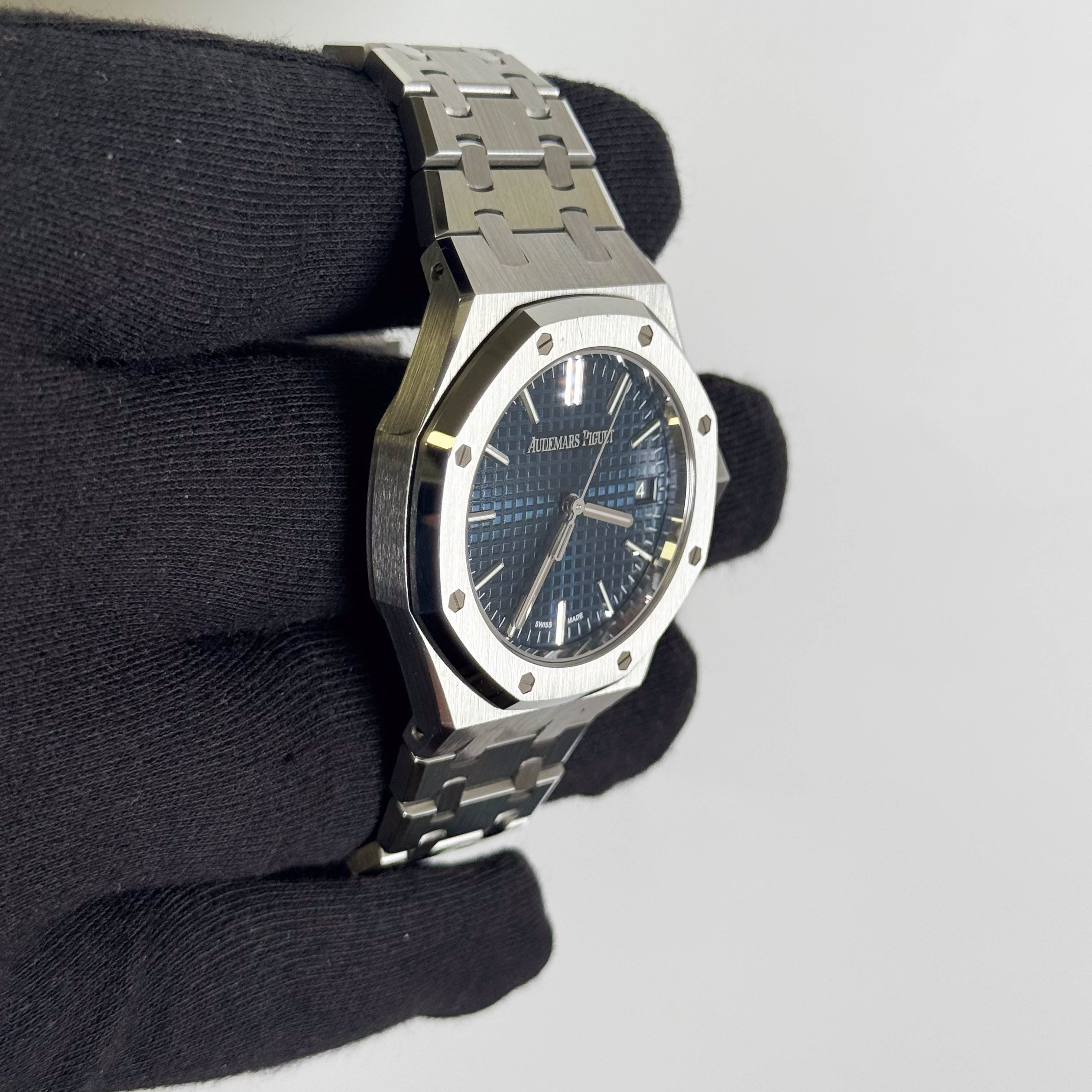 Audemars Piguet Royal Oak "50th Anniversary" 37mm Blue Stick Dial Watch Ref# 15550ST.OO.1356ST.02