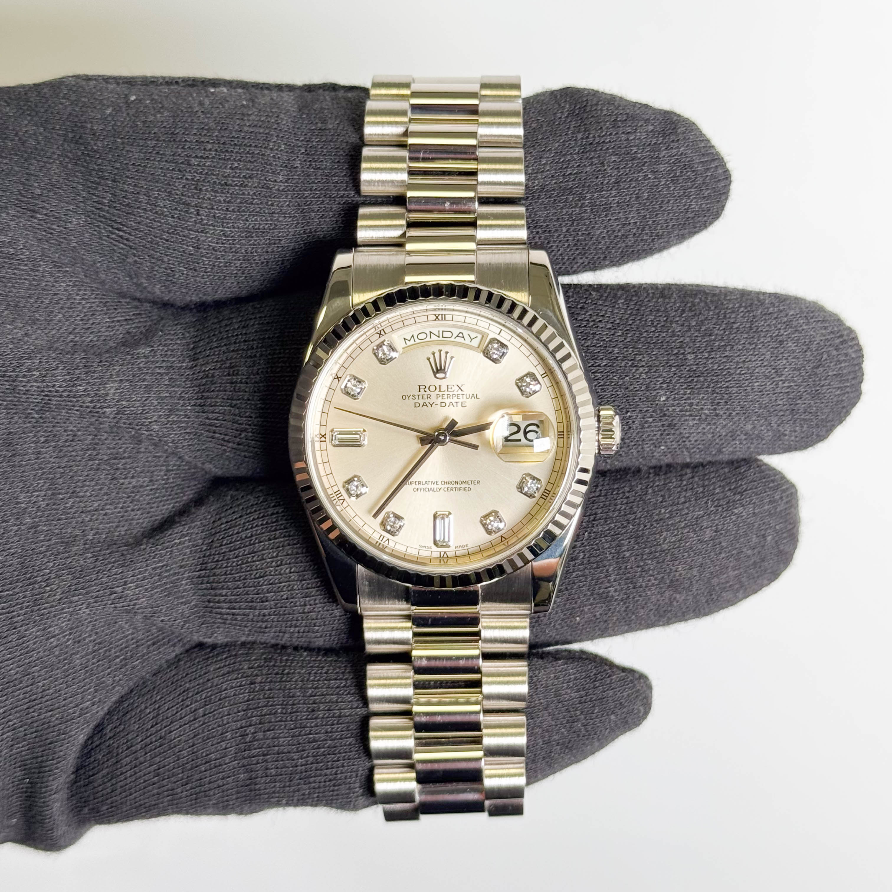 Rolex Day-Date 36mm Silver Dial Watch Ref# 118239