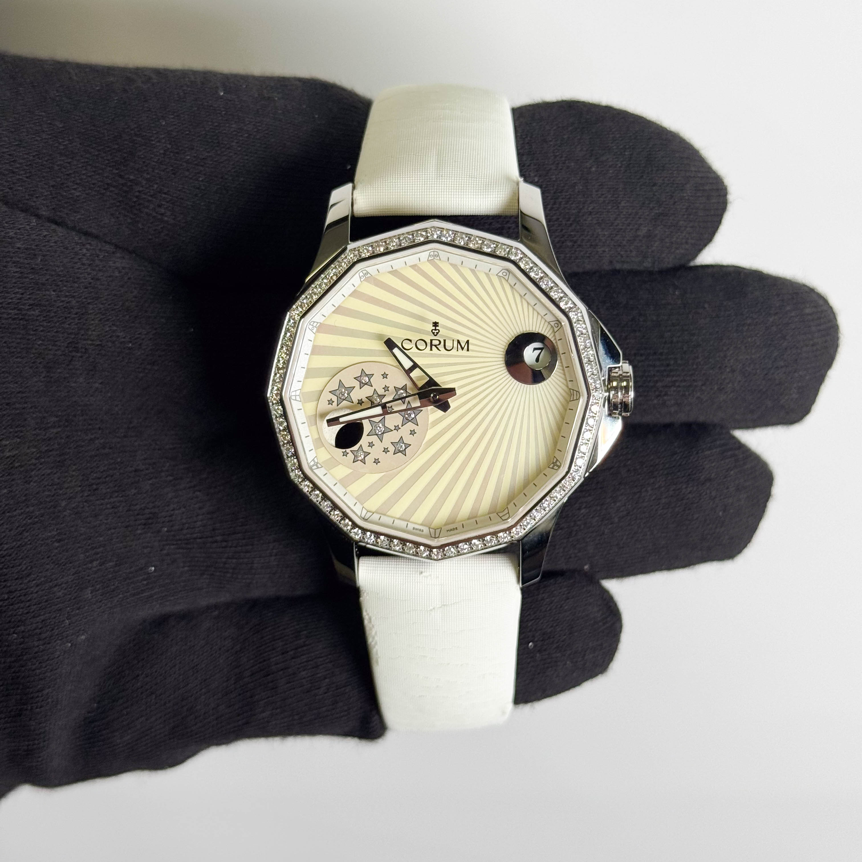 Corum Admirals Cup Legend 38mm White MOP Dial Watch Ref# 384.101.47/0F49AA01