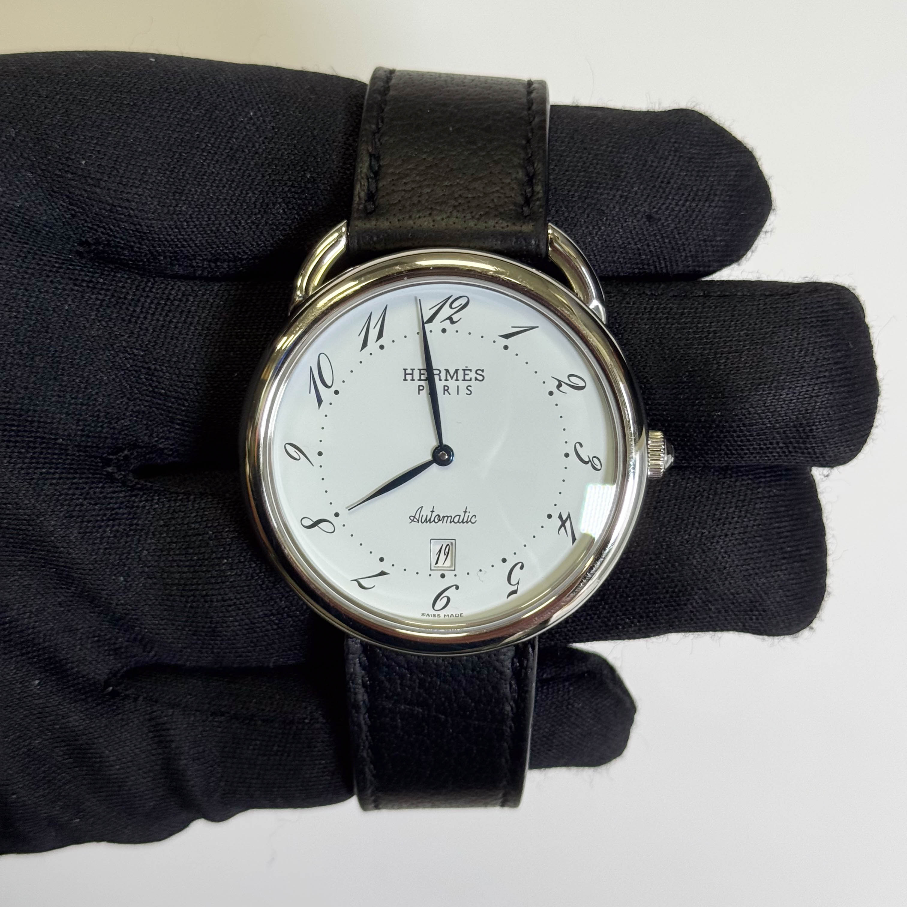 Hermes Arceau 41mm White Dial Watch Ref# AR4.810