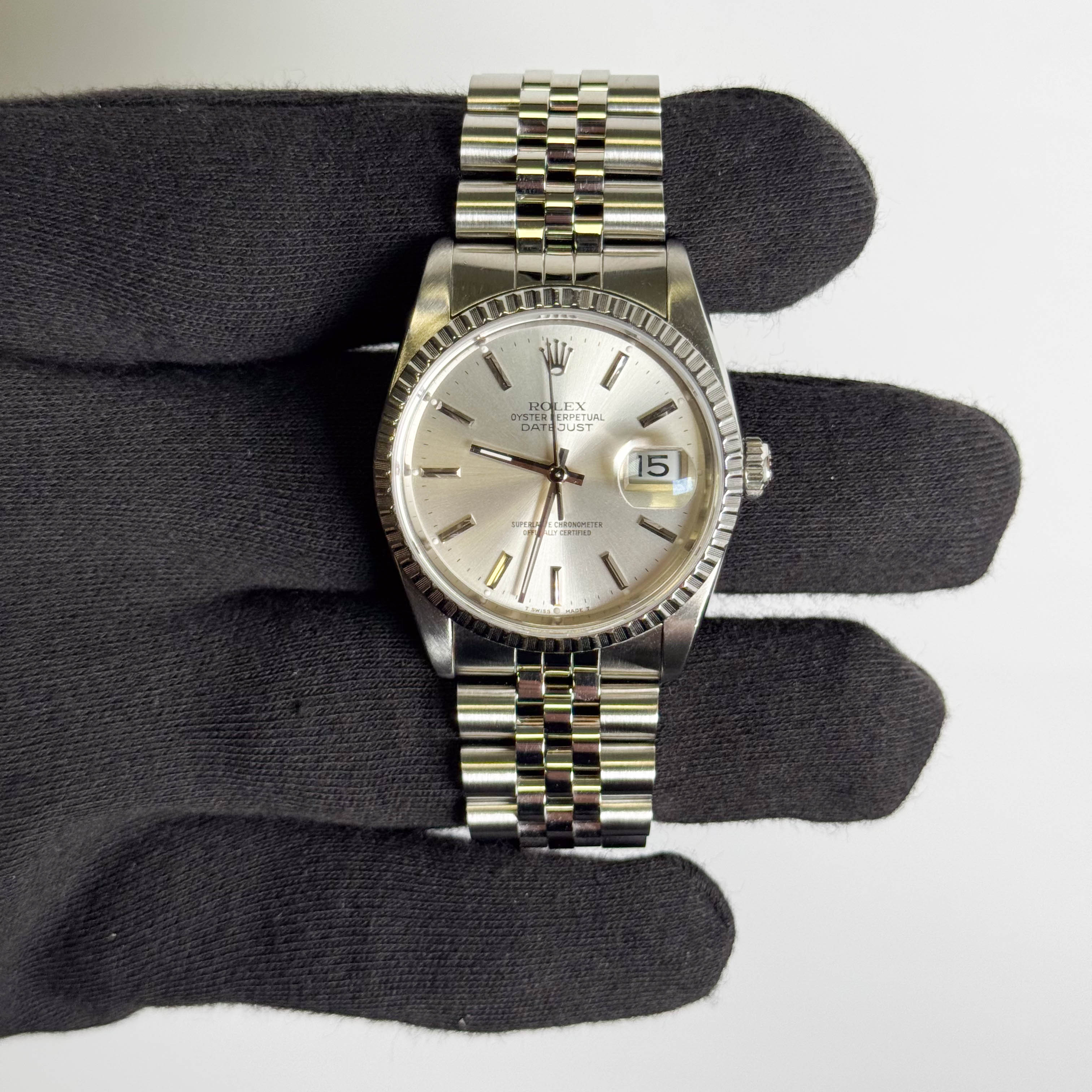 Rolex Datejust 36mm Silver Dial Watch Ref# 16220