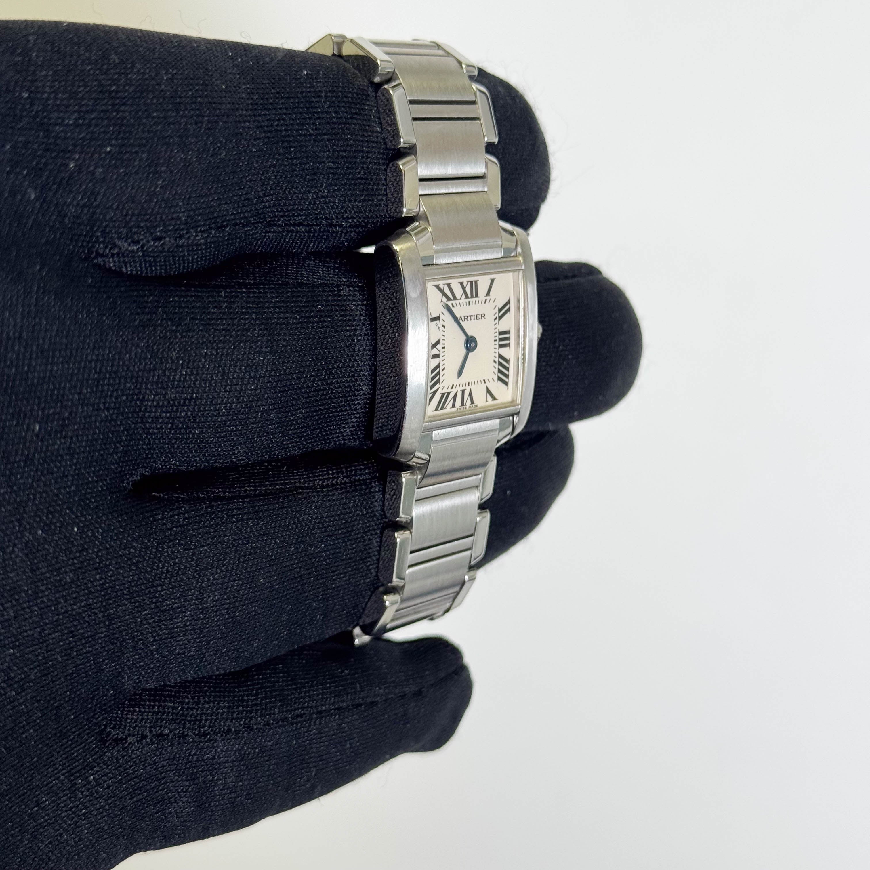 Cartier Tank Stainless Steel 20mm Ivory Dial Watch Ref# W51008Q3 - Happy Jewelers Fine Jewelry Lifetime Warranty