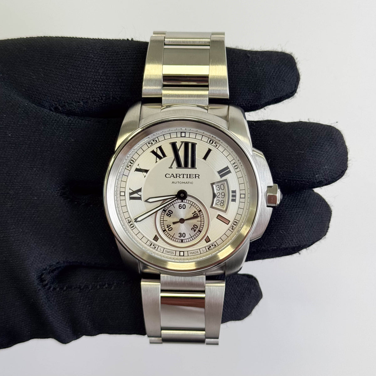 Cartier Calibre De 42mm Silver Dial Watch Ref# W7100015 - Happy Jewelers Fine Jewelry Lifetime Warranty