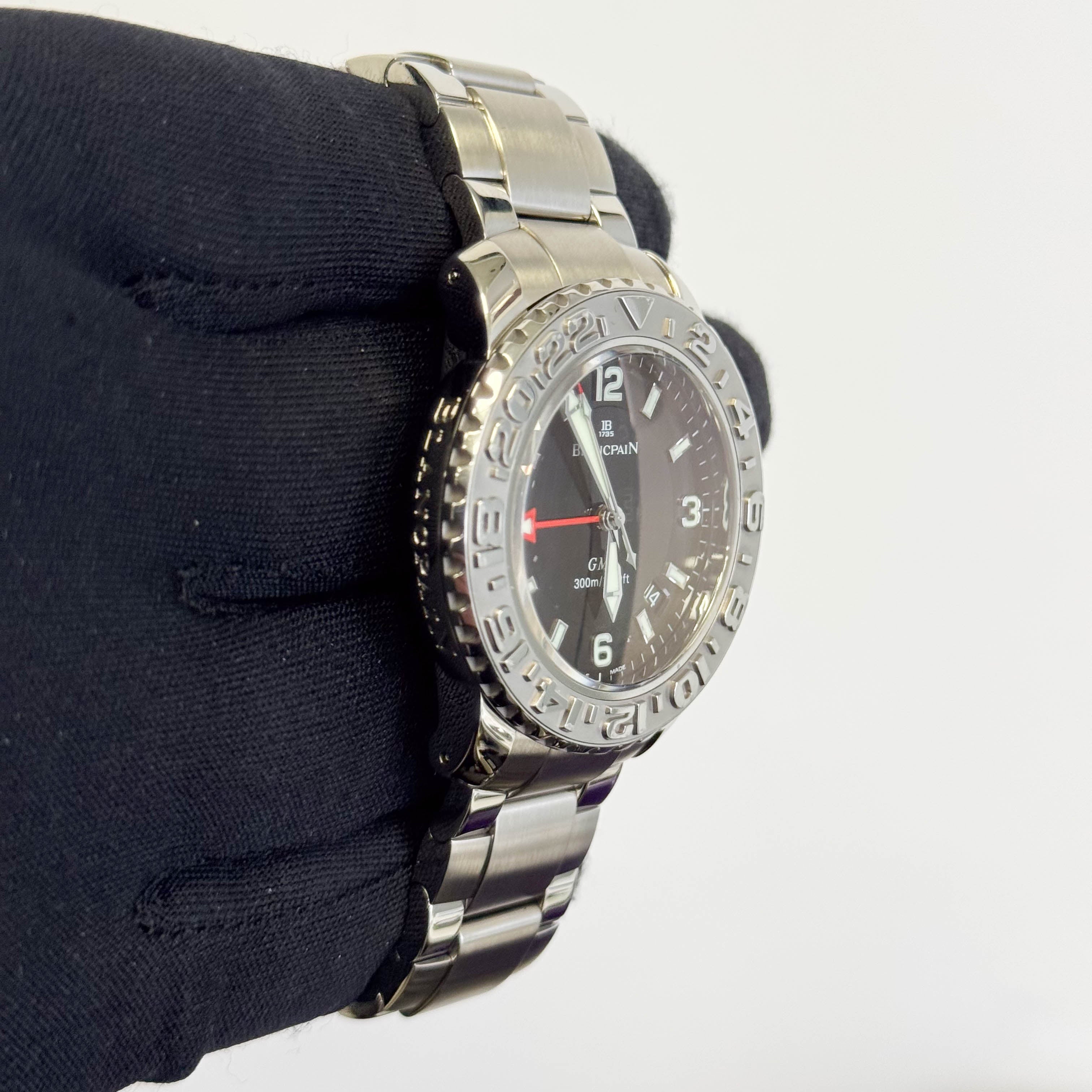 Blancpain GMT 40mm Black Dial Watch Ref# 2250-1130-71 - Happy Jewelers Fine Jewelry Lifetime Warranty
