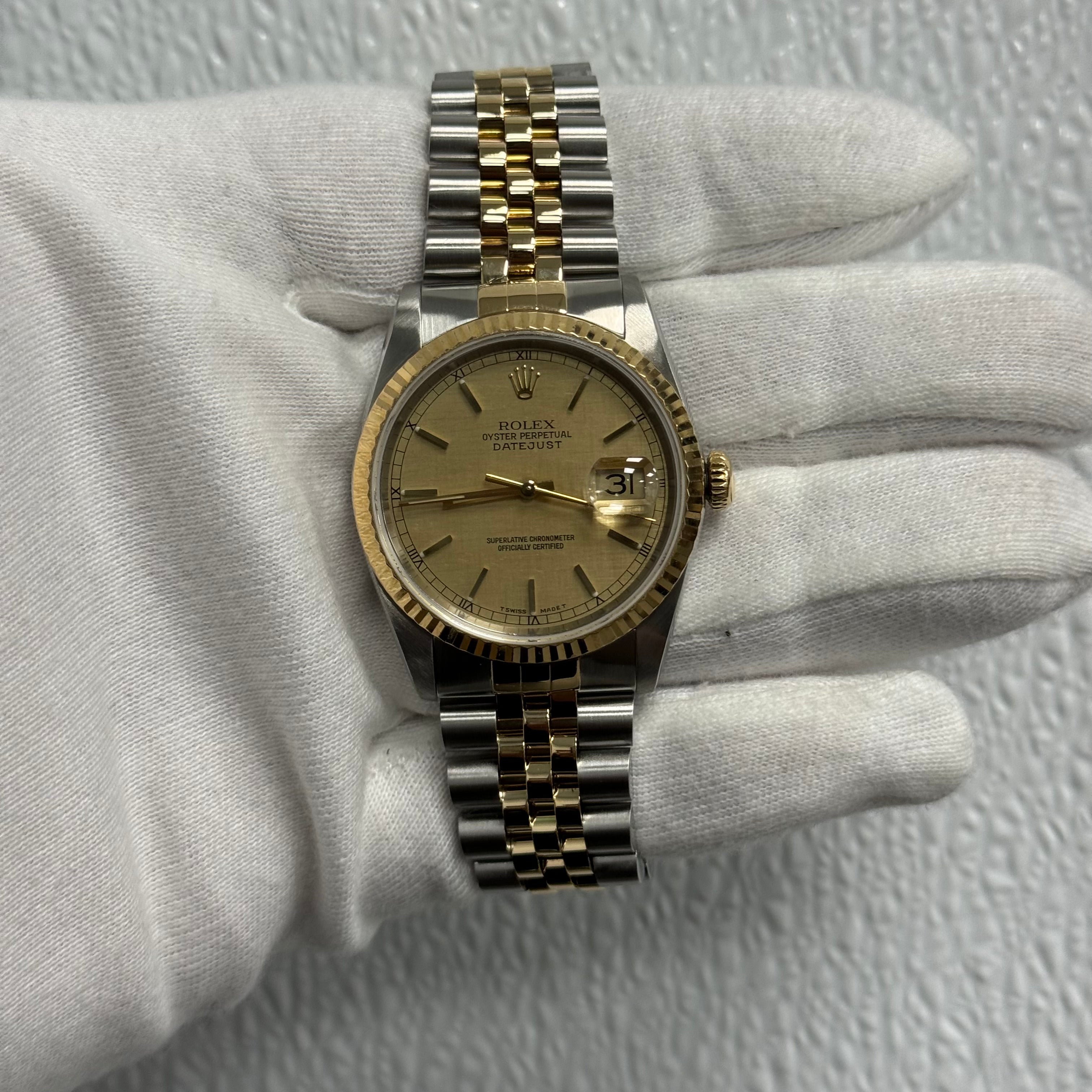 Rolex Datejust 36mm Champagne Dial Ref# 16233 - Happy Jewelers Fine Jewelry Lifetime Warranty