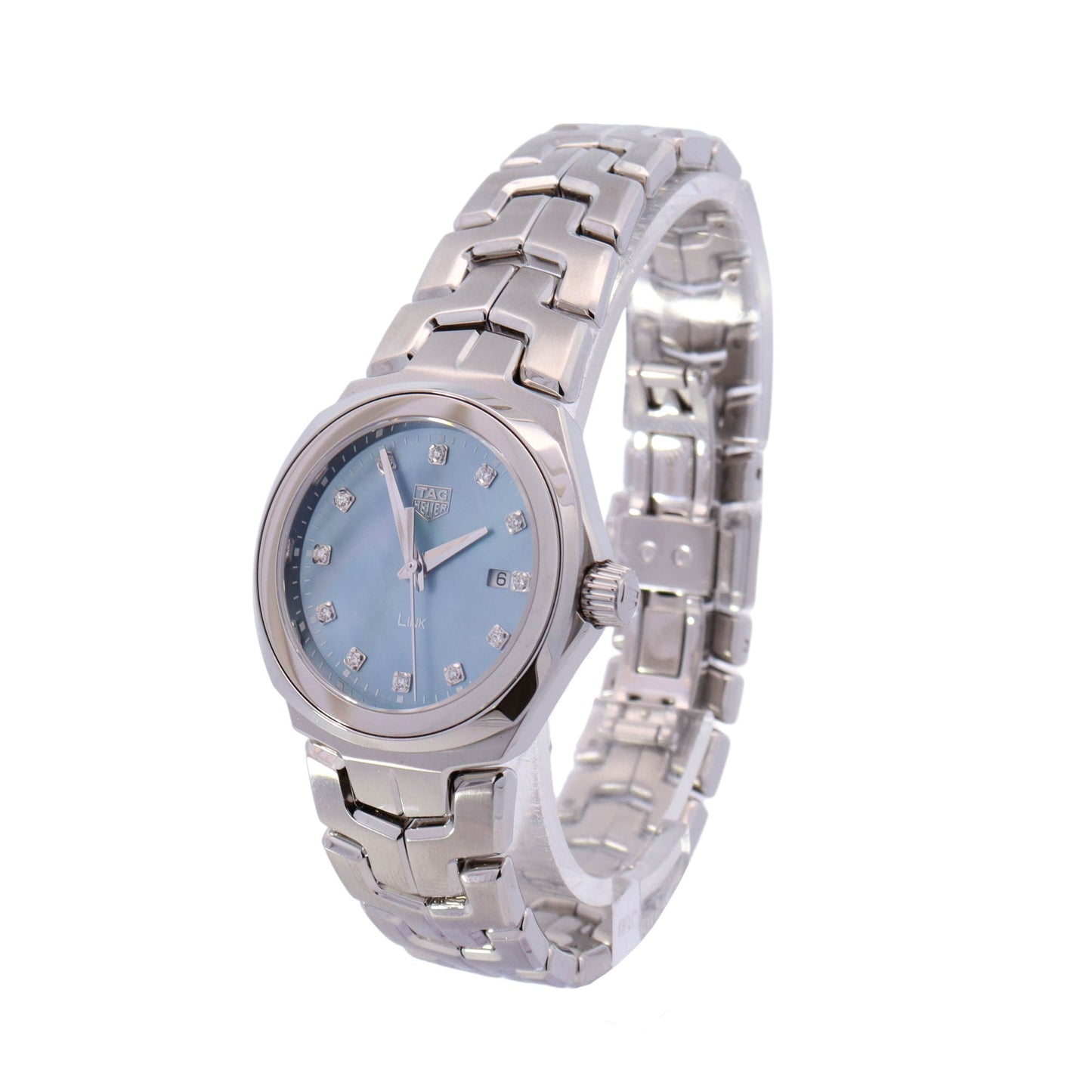 Tag Heuer Link Lady Stainless Steel 32mm Mother Of Pearl Diamond Dial Watch Reference# WBC1313.BA0600 - Happy Jewelers Fine Jewelry Lifetime Warranty