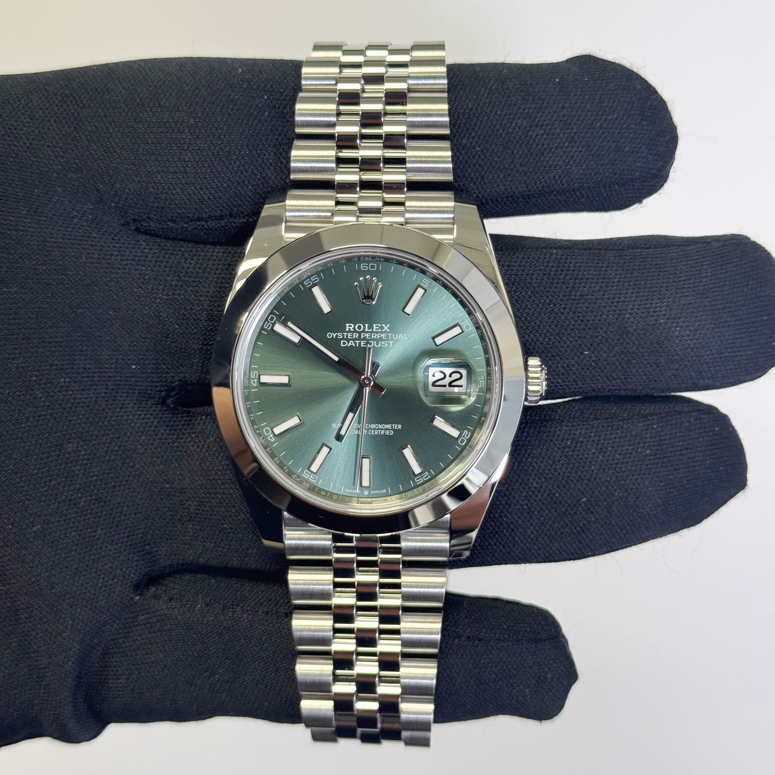 Rolex Datejust 41mm Green Dial Watch Ref# 126300 - Happy Jewelers Fine Jewelry Lifetime Warranty