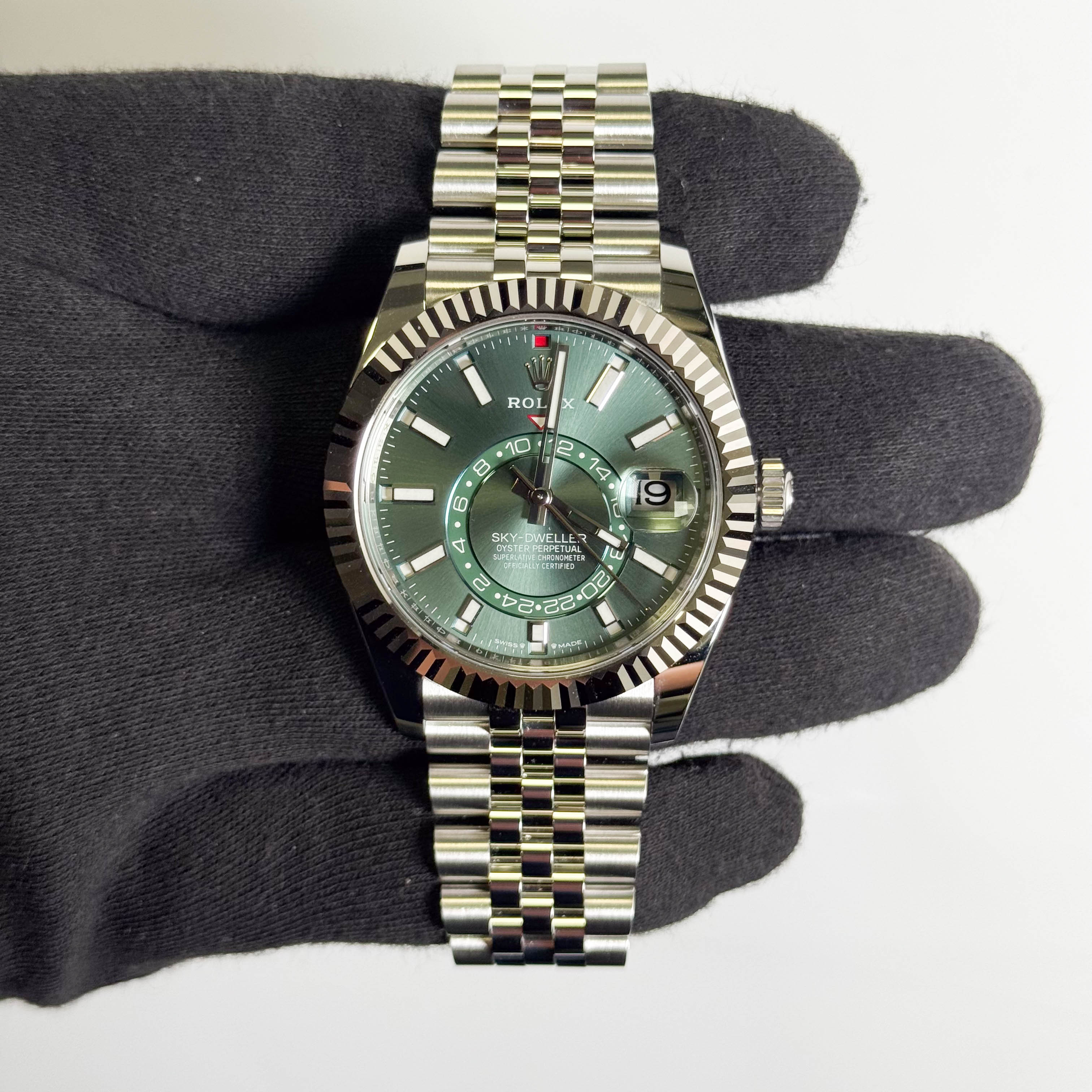 Rolex Sky-Dweller 42mm Green Dial Watch Ref# 336934