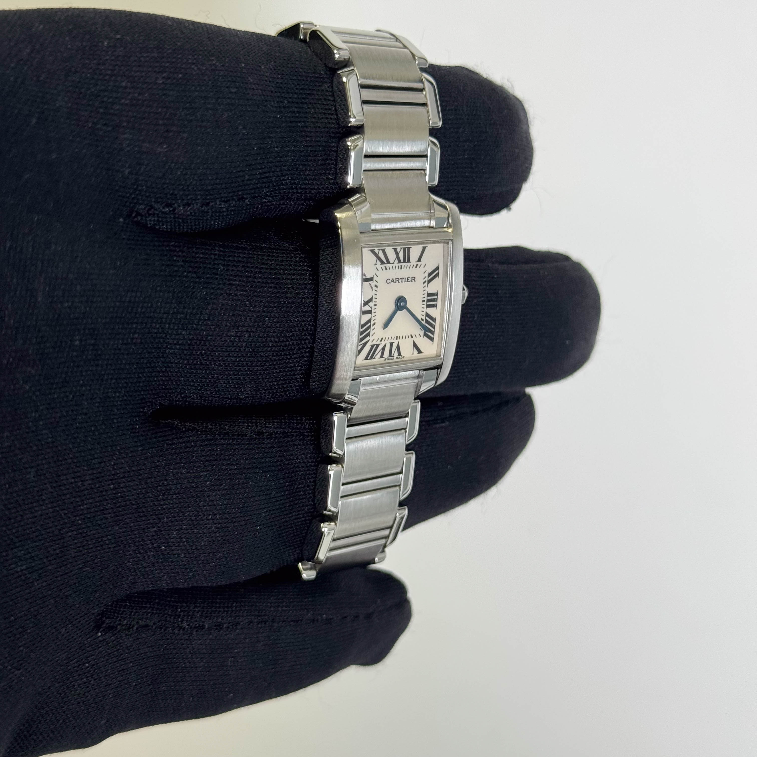 Cartier Tank Stainless Steel 20mm Ivory Dial Watch Ref# W51008Q3 - Happy Jewelers Fine Jewelry Lifetime Warranty
