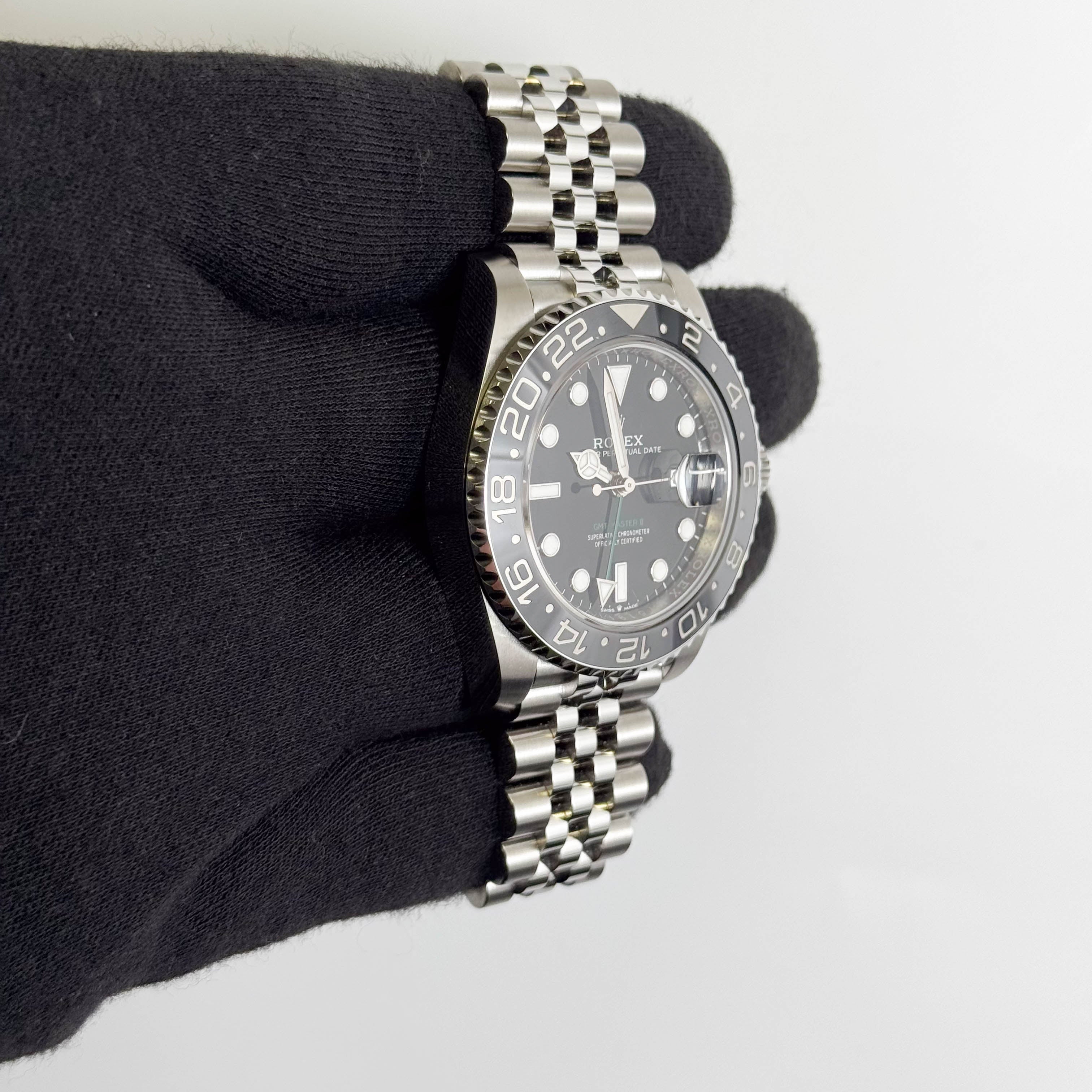 Rolex GMT-Master II 40mm Black Dial Watch Ref# 126710GRNR