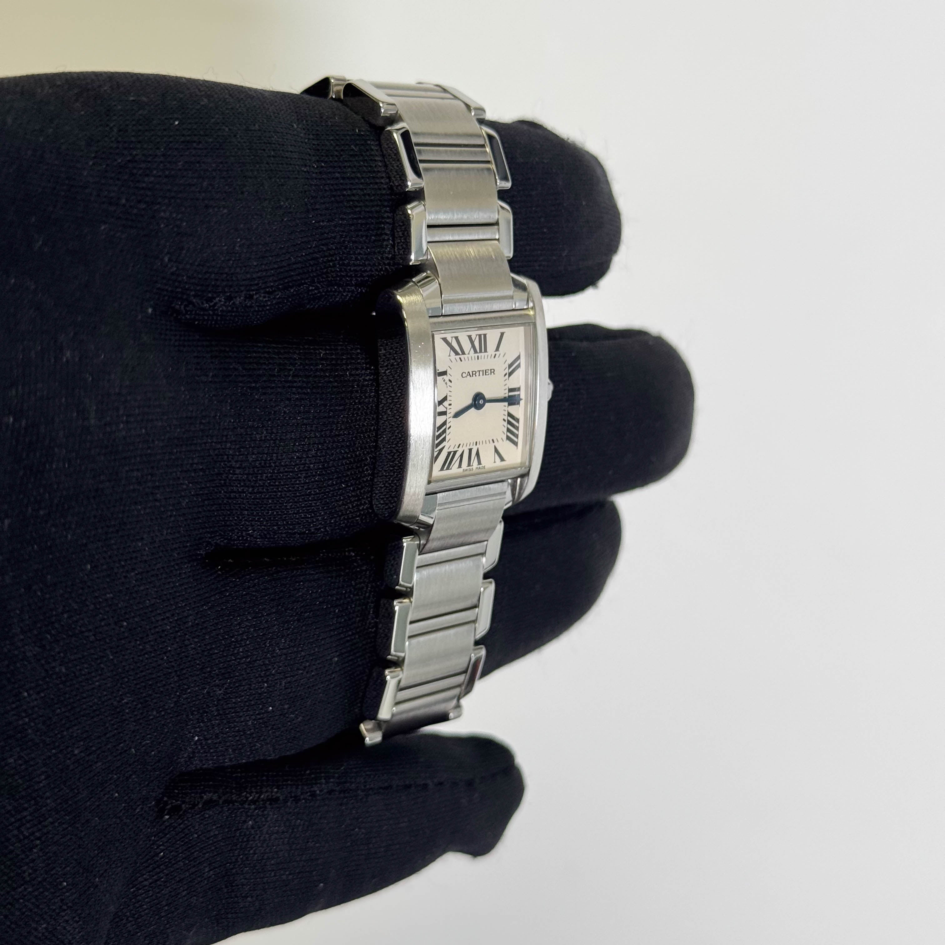 Cartier Tank Stainless Steel 20mm Ivory Dial Watch Ref# W51008Q3 - Happy Jewelers Fine Jewelry Lifetime Warranty