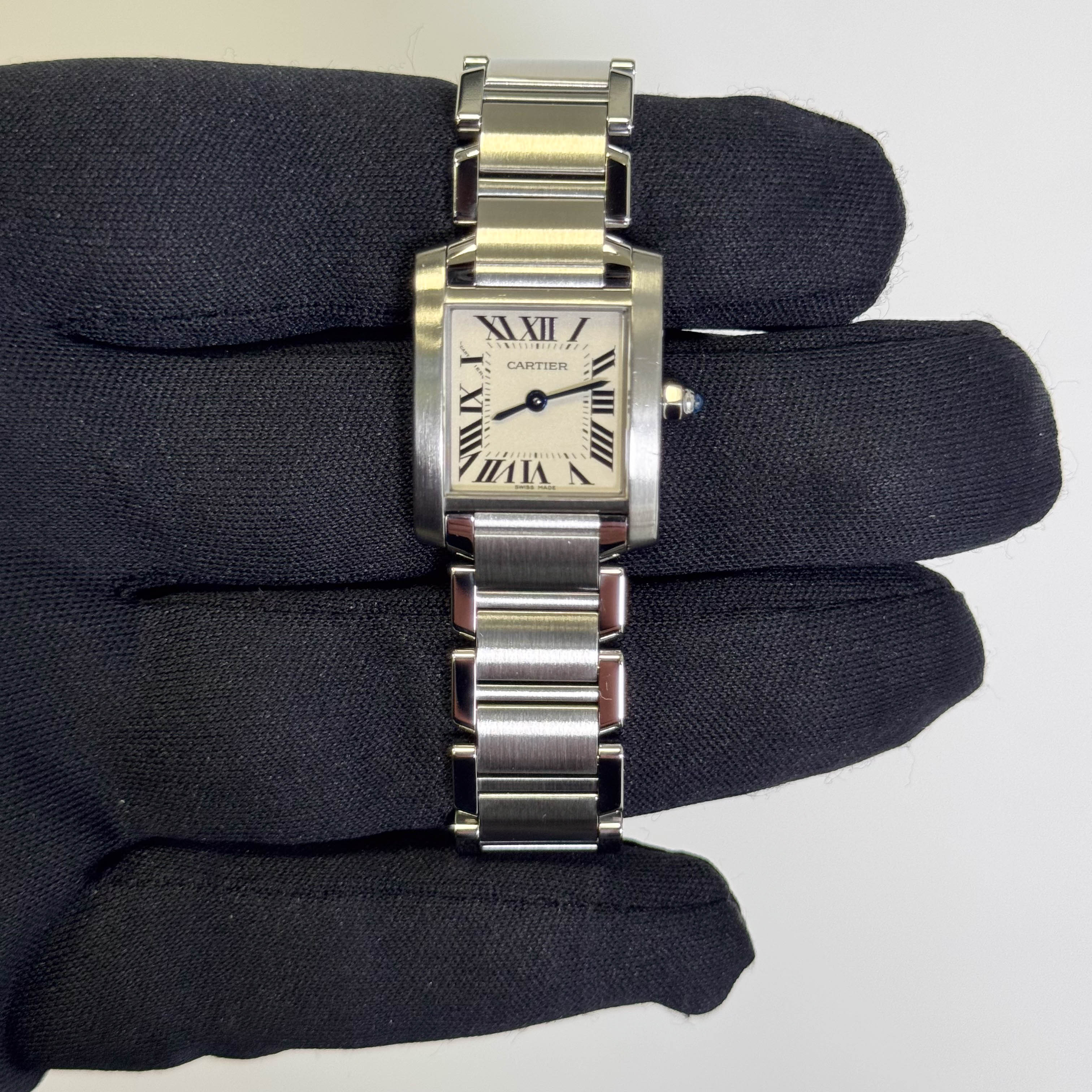 Cartier Tank Stainless Steel 20mm Ivory Dial Watch Ref# W51008Q3 - Happy Jewelers Fine Jewelry Lifetime Warranty