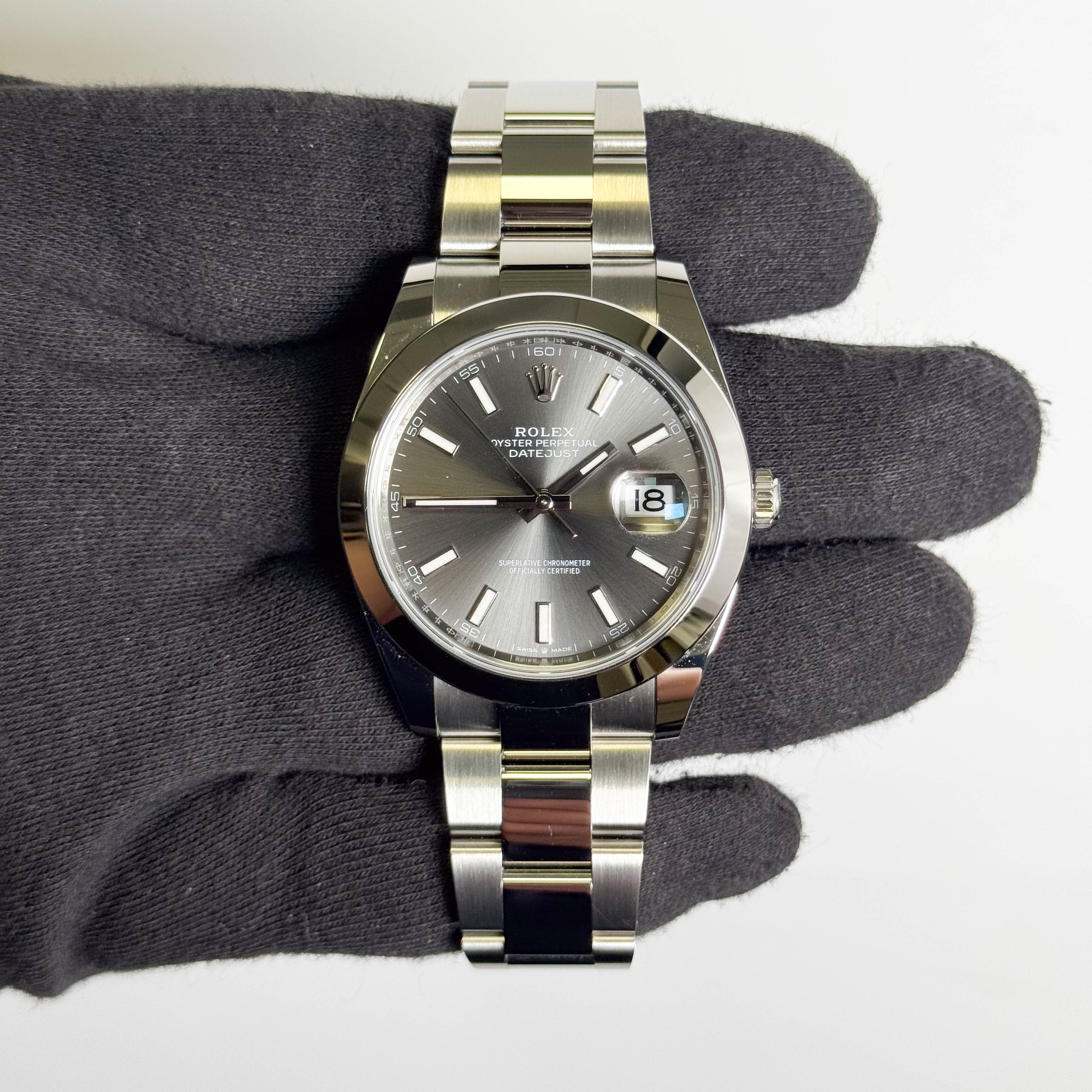 Rolex Datejust 41mm Rhodium Dial Watch Ref# 126300