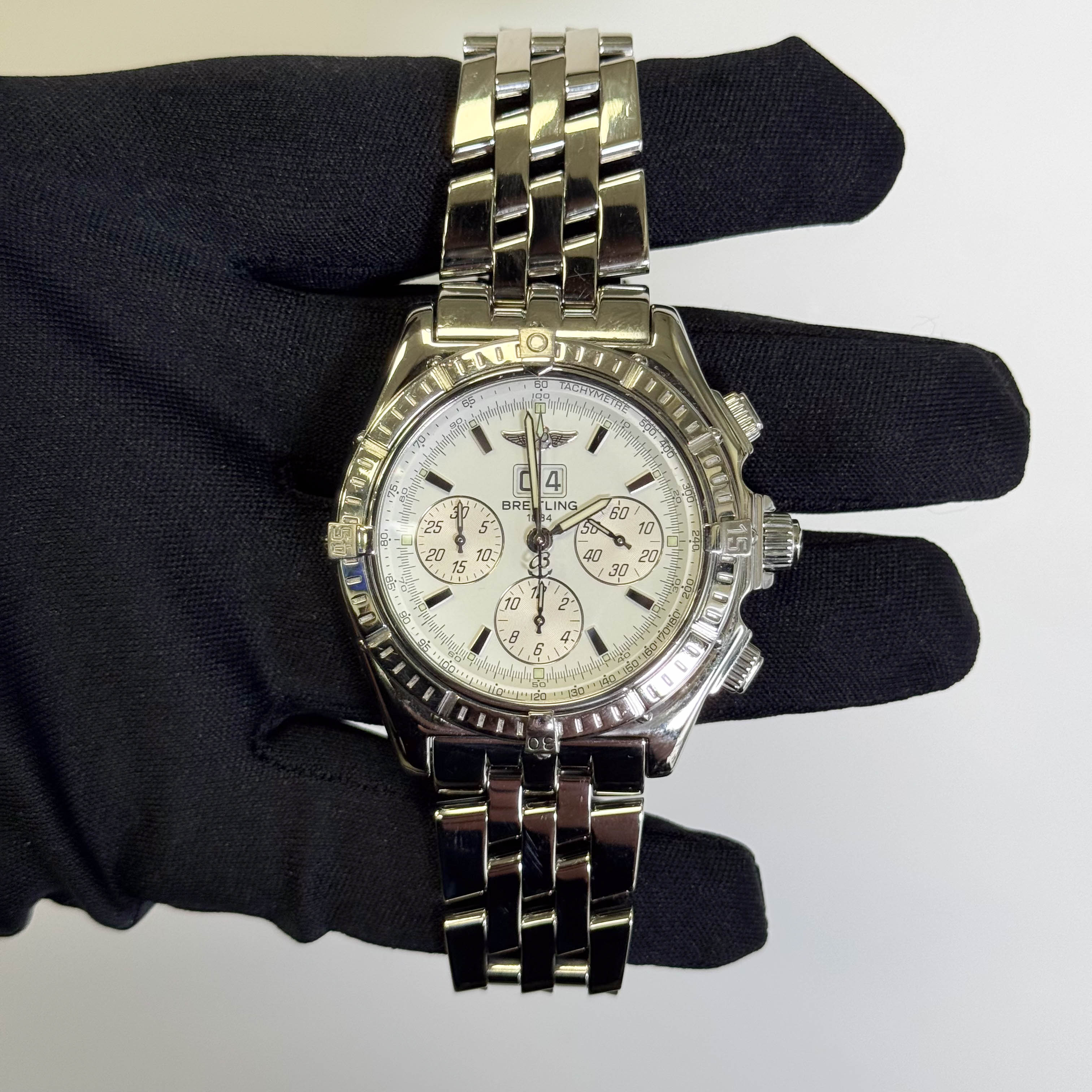 Breitling Crosswind 44mm White Dial Watch Ref# A44355 - Happy Jewelers Fine Jewelry Lifetime Warranty