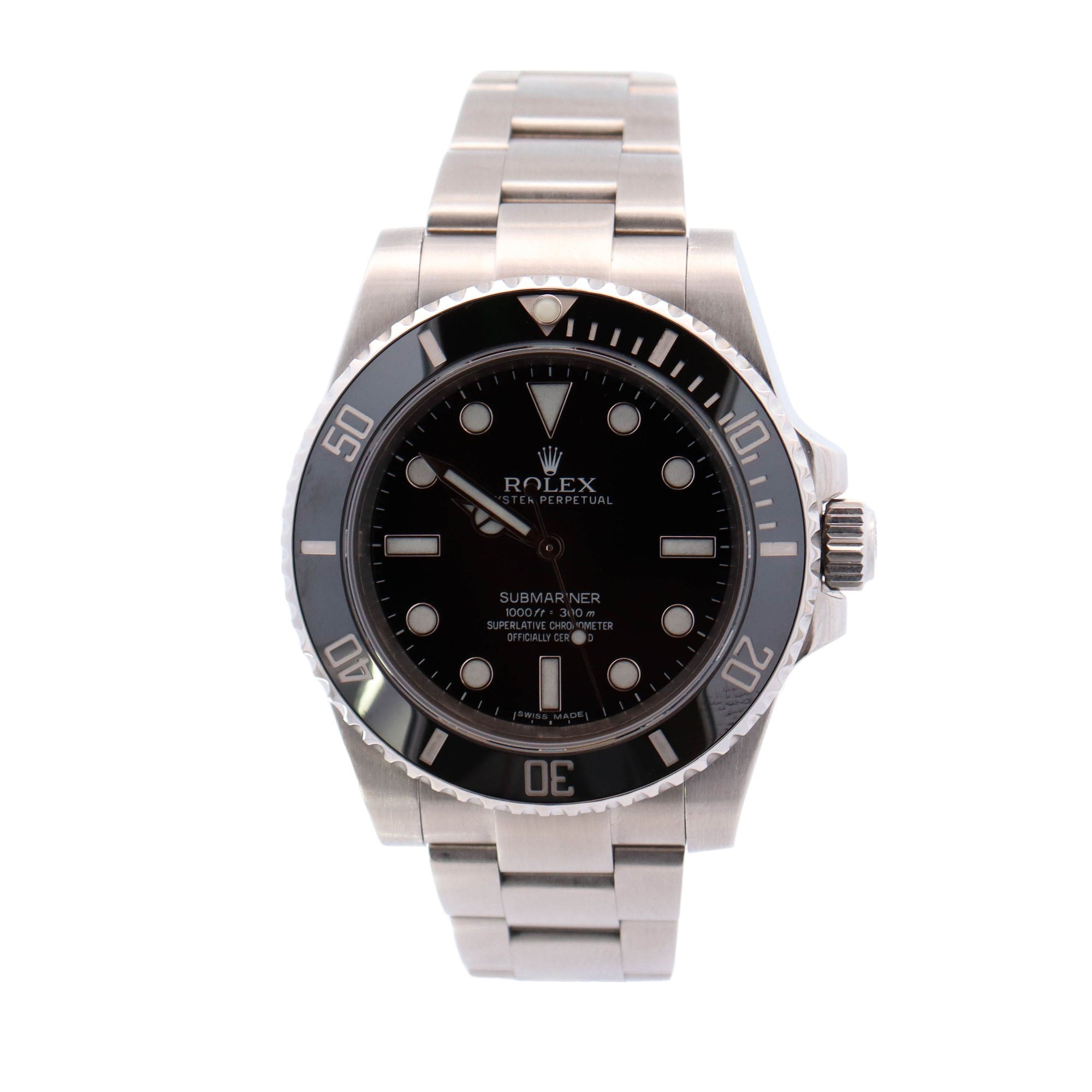 Rolex Submariner Stainless Steel 40mm Black Dot Dial Watch Reference #: 114060 - Happy Jewelers Fine Jewelry Lifetime Warranty