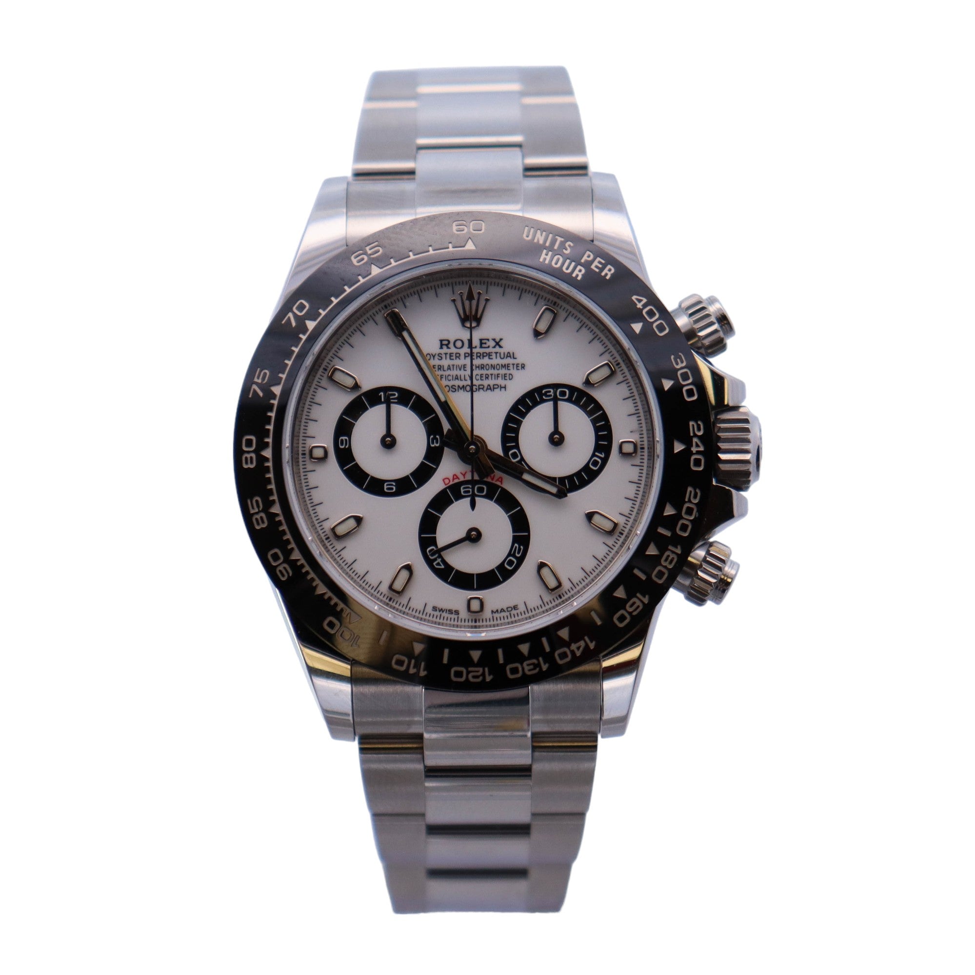 Rolex Daytona €œPanda€ Stainless Steel 40mm White Chronograph Dial Watch Ref# 116500LN - Happy Jewelers Fine Jewelry Lifetime Warranty