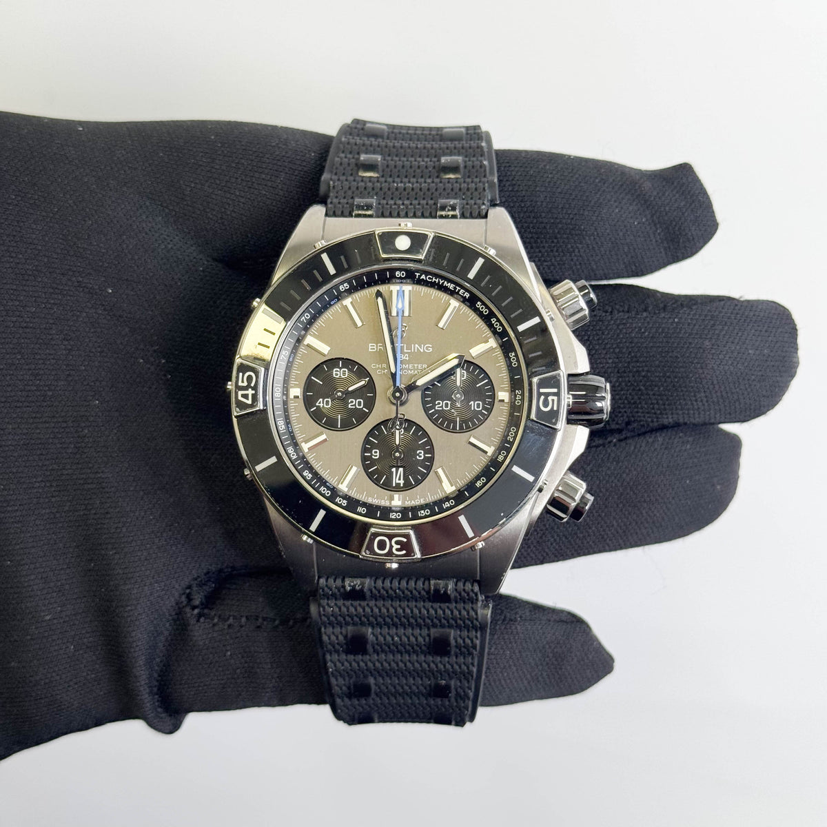 Breitling Super Chronomat B01 44mm Grey Dial Watch Ref# EB0136251M1S1