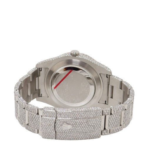 Rolex Men's Datejust Iced Out Stainless Steel 41mm Pave Roman Dial Watch Reference# 116300 - Happy Jewelers Fine Jewelry Lifetime Warranty