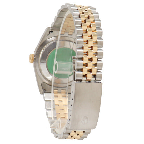 Rolex Datejust Two Tone Yellow Gold & Steel 36mm Champagne Stick Dial Watch Reference # 16233 - Happy Jewelers Fine Jewelry Lifetime Warranty