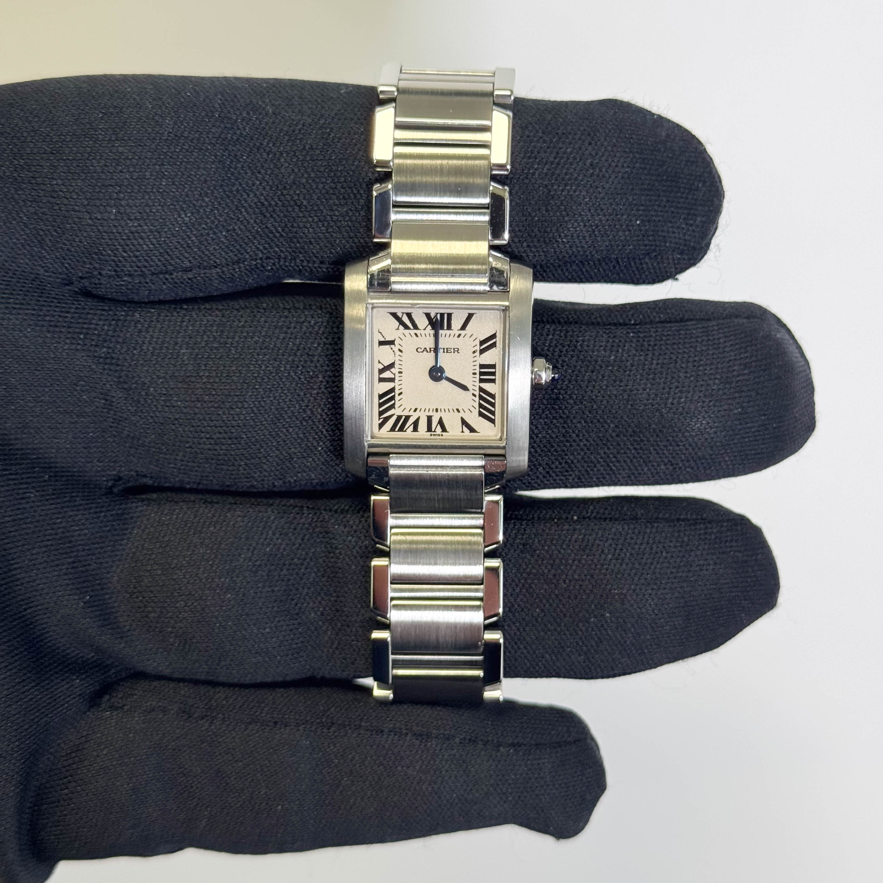 Cartier Tank Stainless Steel 20mm Ivory Dial Watch Ref# W51008Q3 - Happy Jewelers Fine Jewelry Lifetime Warranty