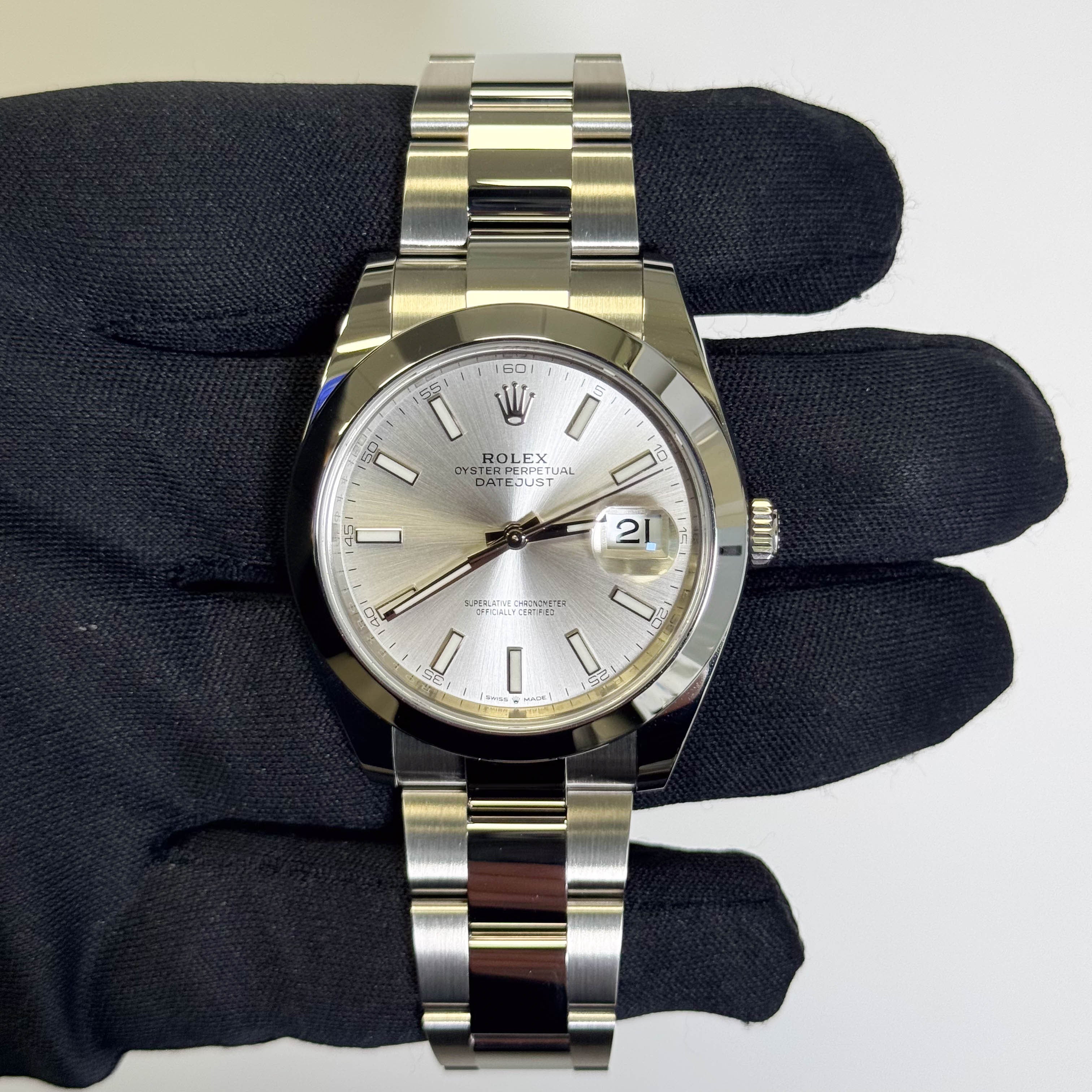 Rolex Datejust 41mm Silver Dial Watch Ref# 126300 - Happy Jewelers Fine Jewelry Lifetime Warranty