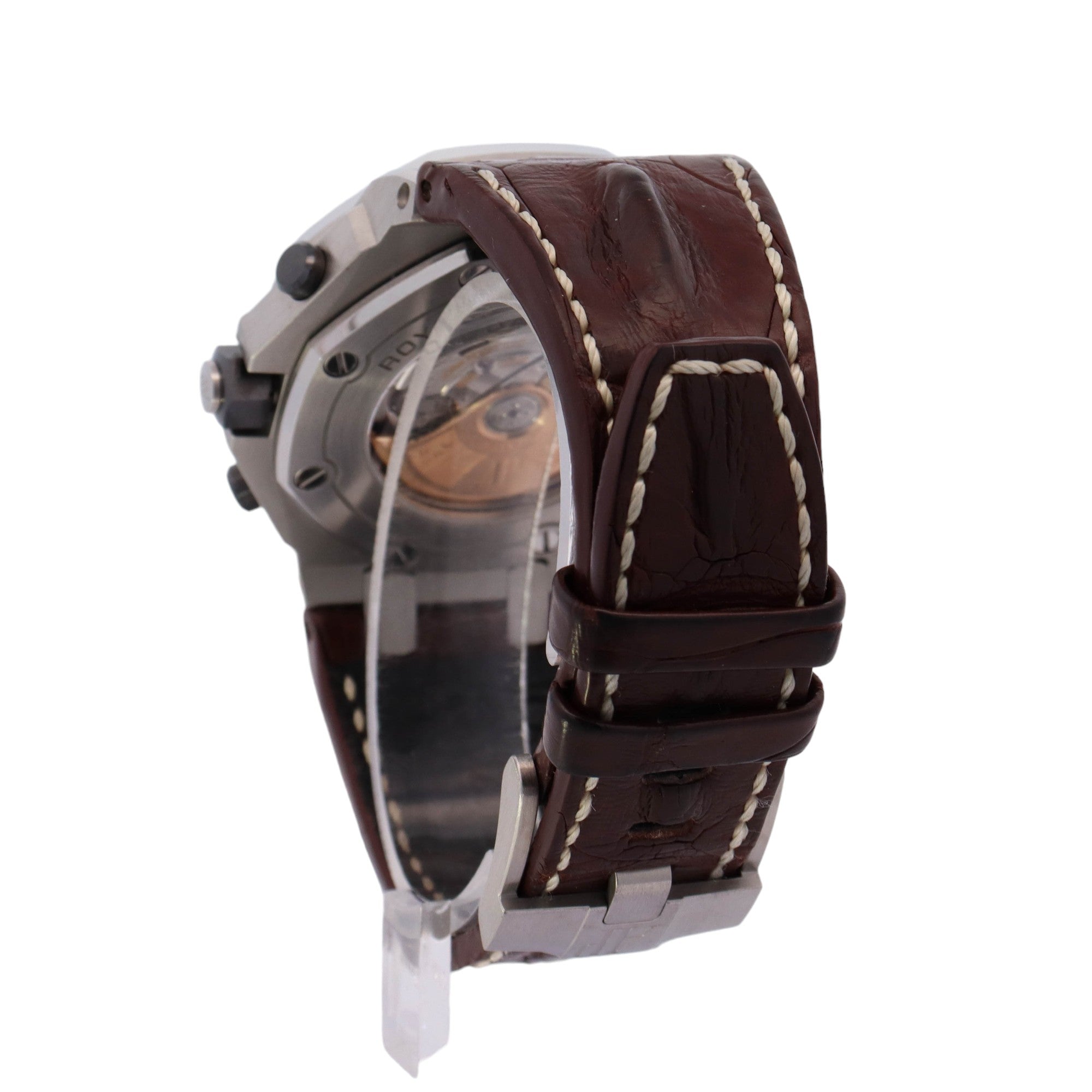 Audemar Piguet Royal Oak Offshore Stainless Steel 42mm Tan Chronograph Dial Watch Reference #: 26470ST.OO.A801CR.01 - Happy Jewelers Fine Jewelry Lifetime Warranty