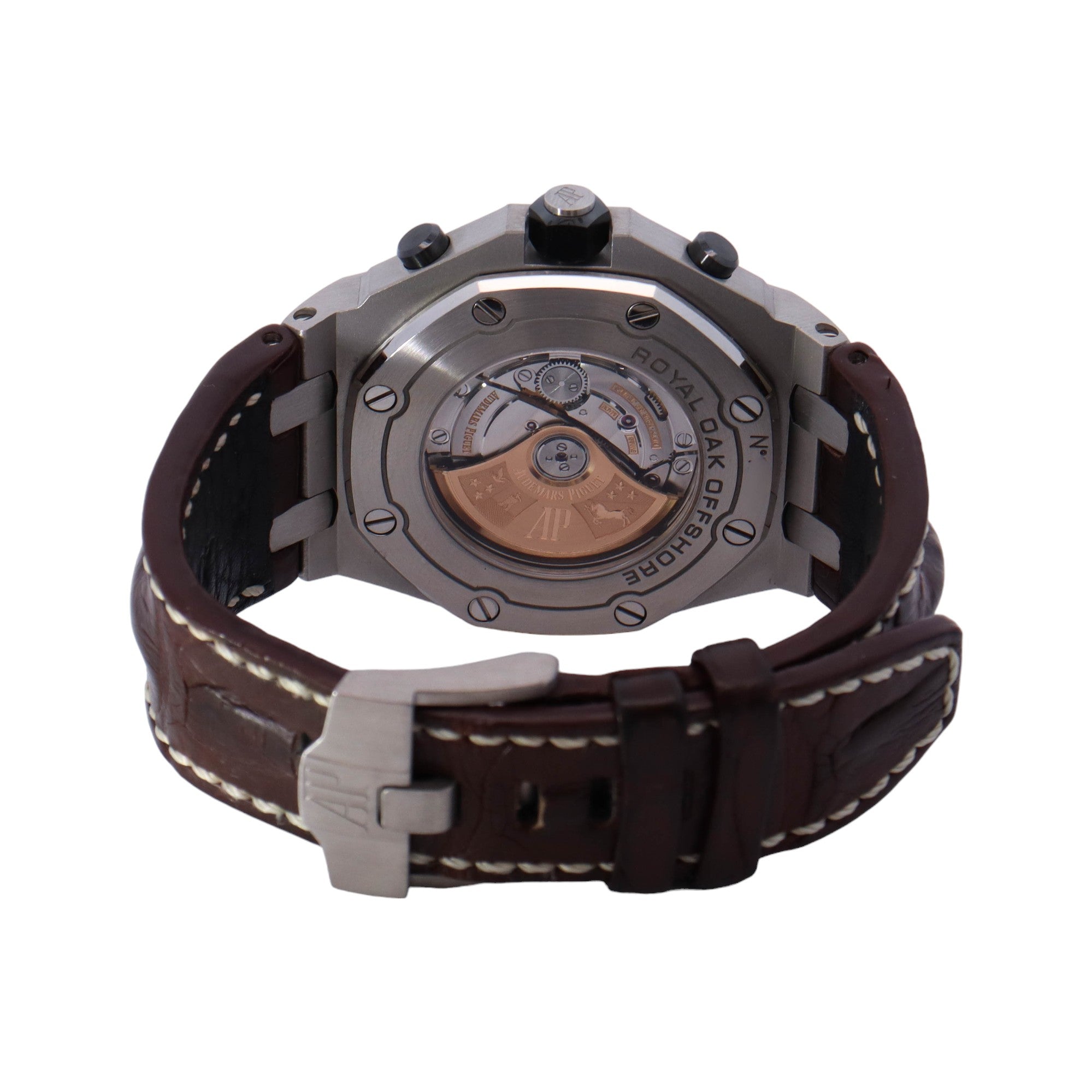 Audemar Piguet Royal Oak Offshore Stainless Steel 42mm Tan Chronograph Dial Watch Reference #: 26470ST.OO.A801CR.01 - Happy Jewelers Fine Jewelry Lifetime Warranty