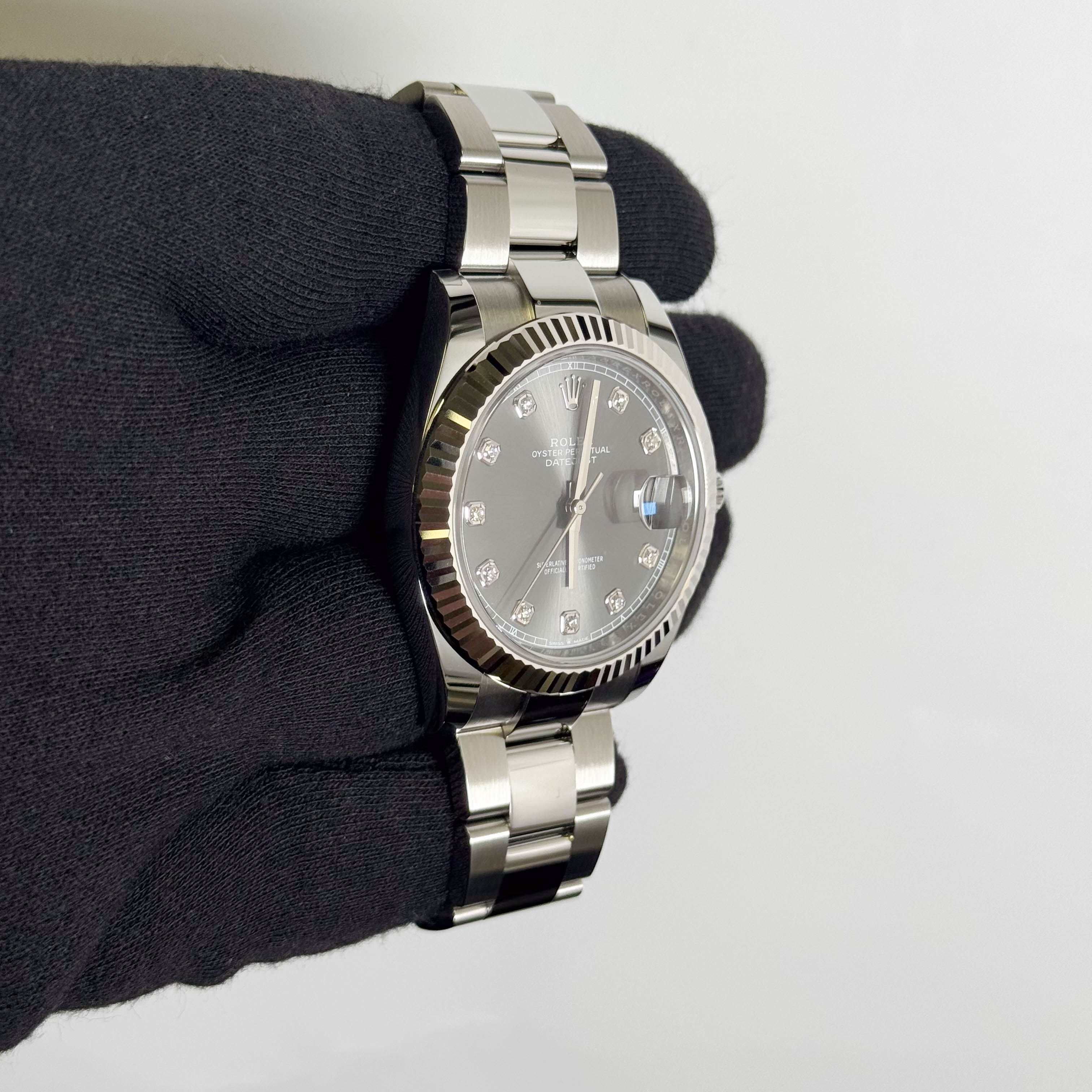 Rolex Datejust 41mm Rhodium Dial Watch Ref# 126334