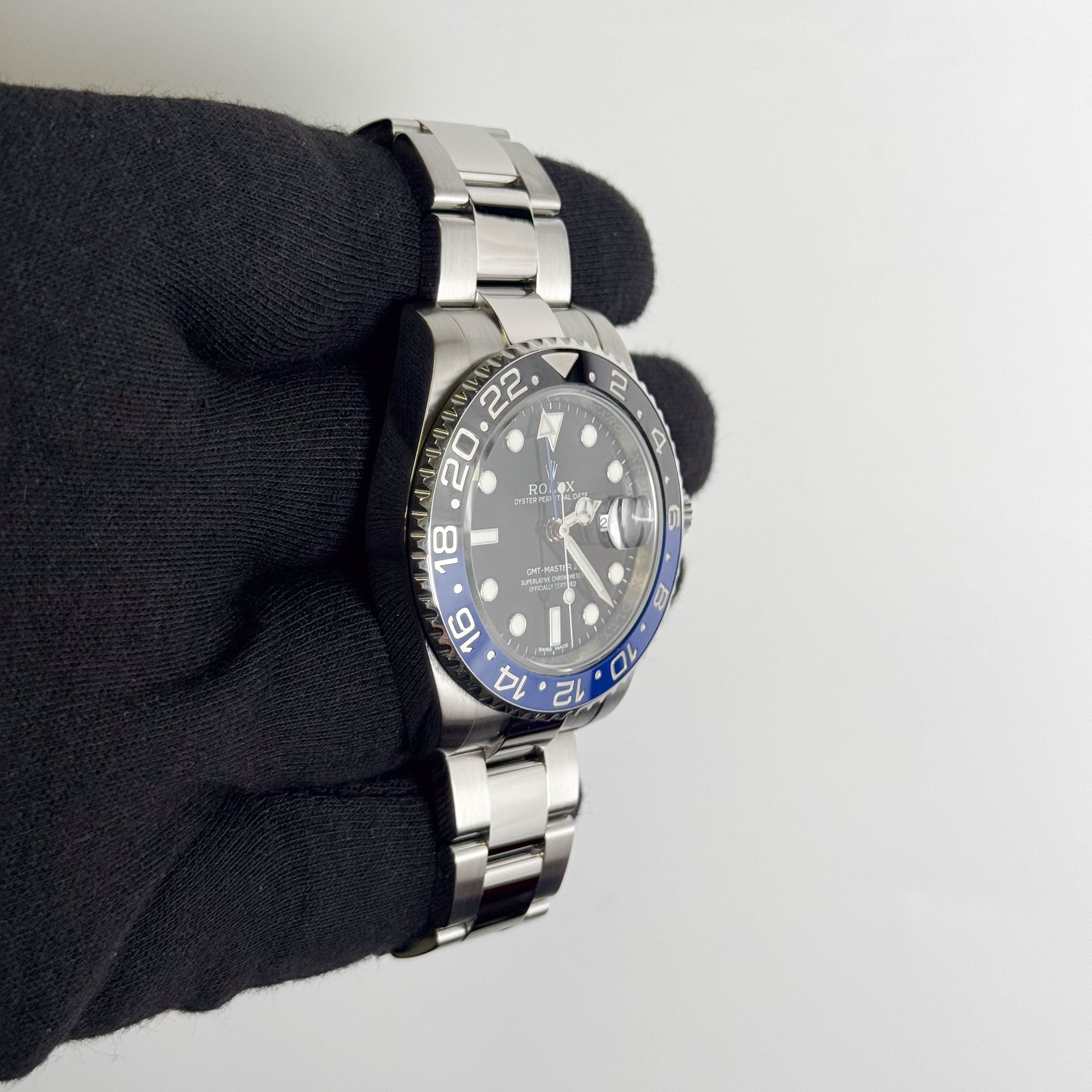 Rolex GMT-Master II "Batman" 40mm Black Dot Dial Watch Ref# 116710BLNR