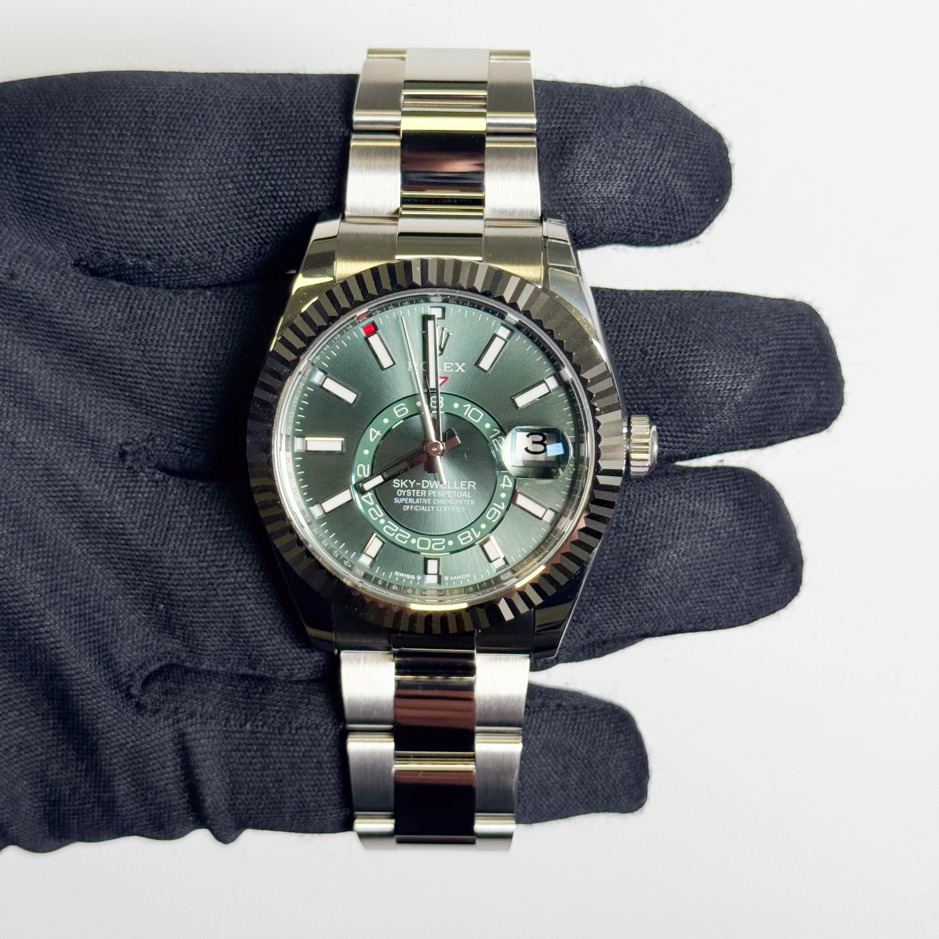 Rolex Sky-Dweller 42mm Green Dial Watch Ref # 336934 - Happy Jewelers Fine Jewelry Lifetime Warranty