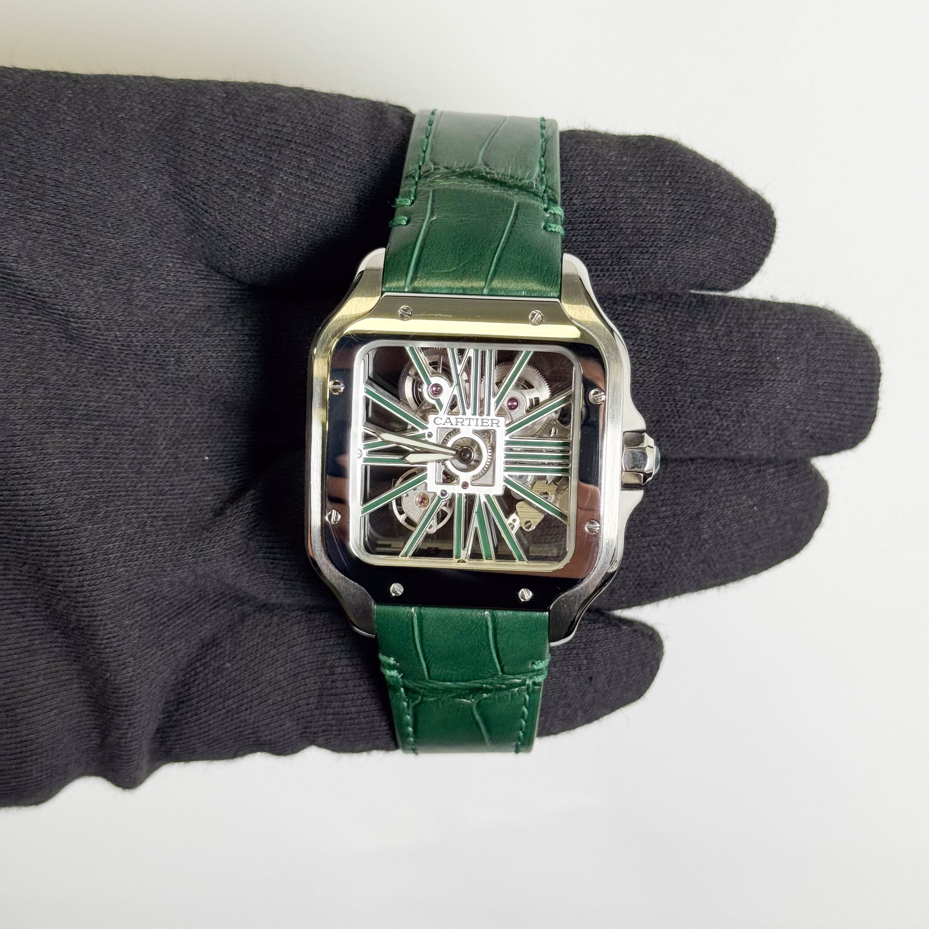 Cartier Santos De Cartier Skeleton Large 39.8mm Skeleton Dial Watch Ref# WHSA0028