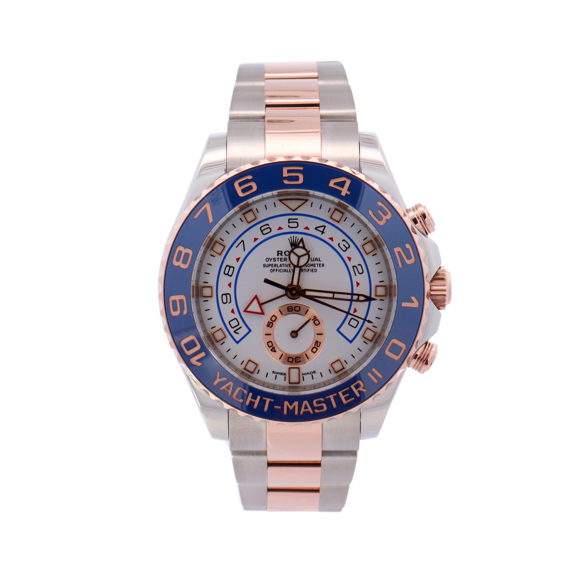 Rolex Yacht-Master II Two-Tone Stainless Steel & Rose Gold 44mm White Reference# 116681 - Happy Jewelers Fine Jewelry Lifetime Warranty